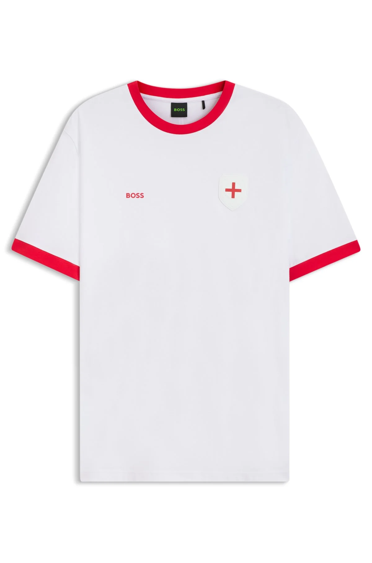 STRETCH-COTTON T-SHIRT WITH COUNTRY FLAG AND LOGO - 1
