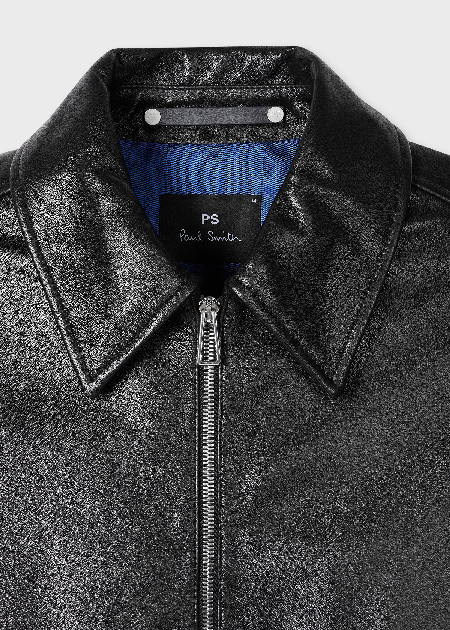 Black Leather Patch-Pocket Jacket - 2