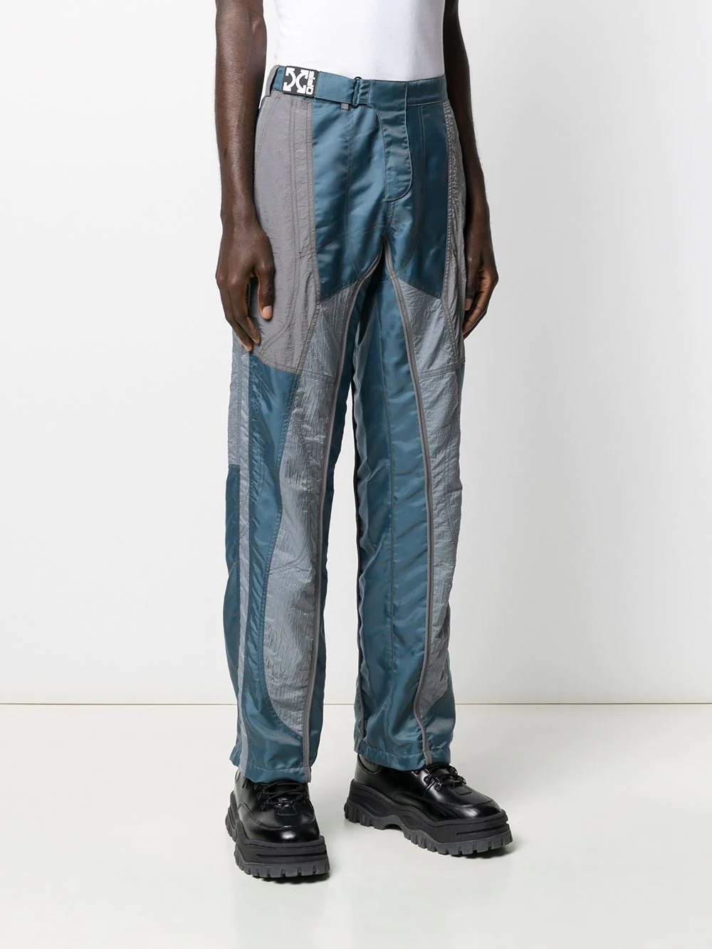 panelled straight-leg trousers - 3