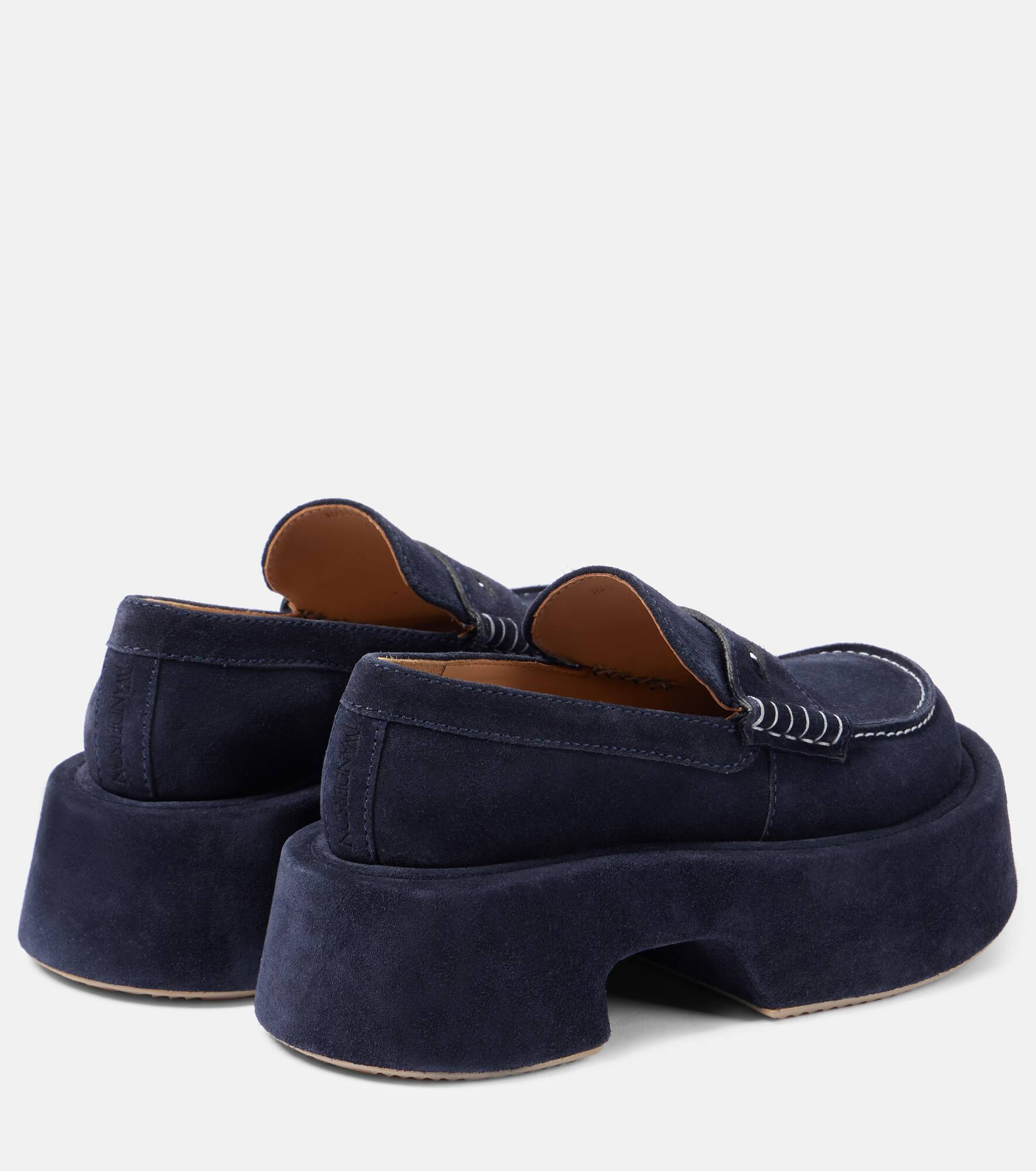 Suede platform penny loafers - 2