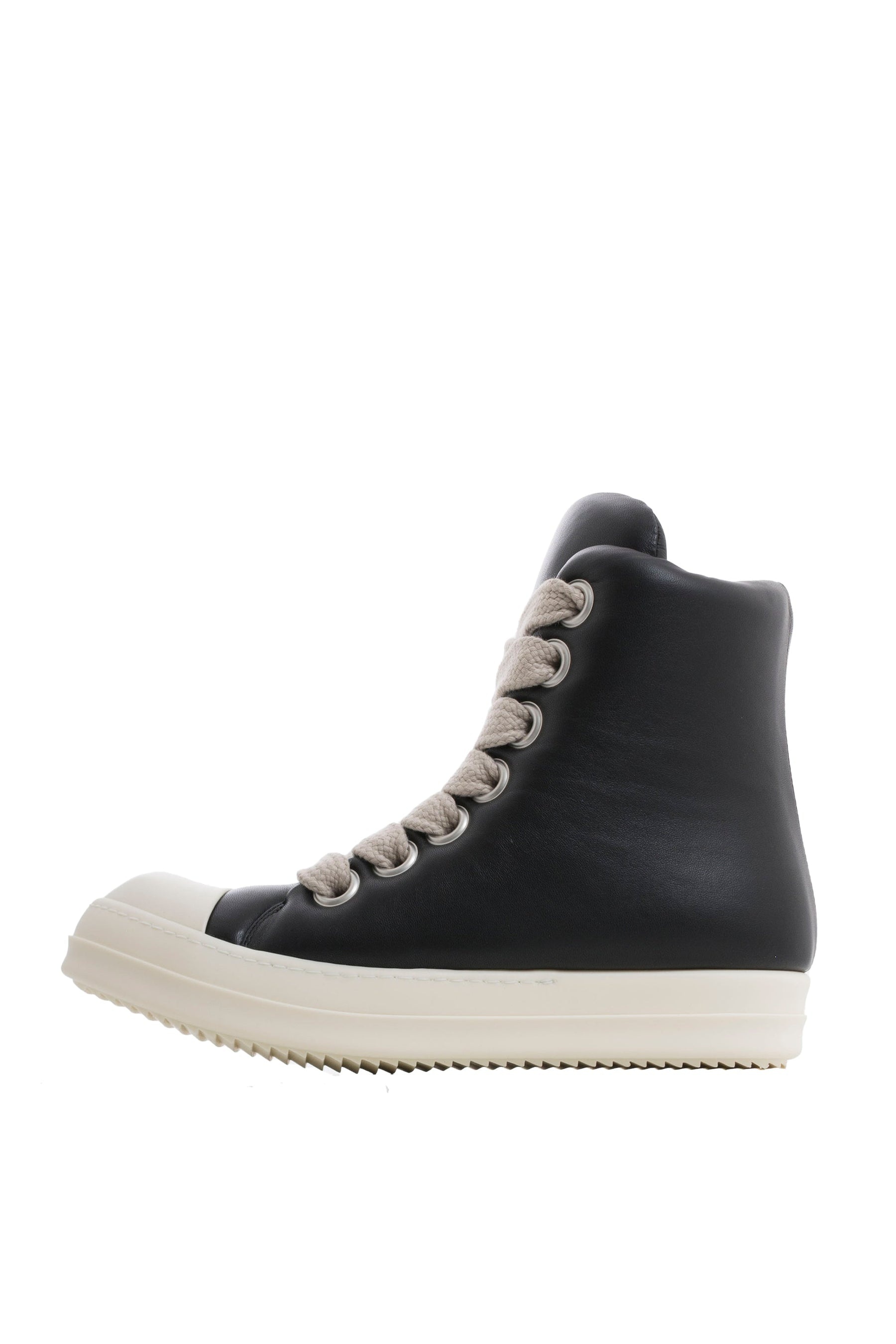 Rick Owens JUMBO LACES PADDED SNEAKERS / BLK MILK MILK