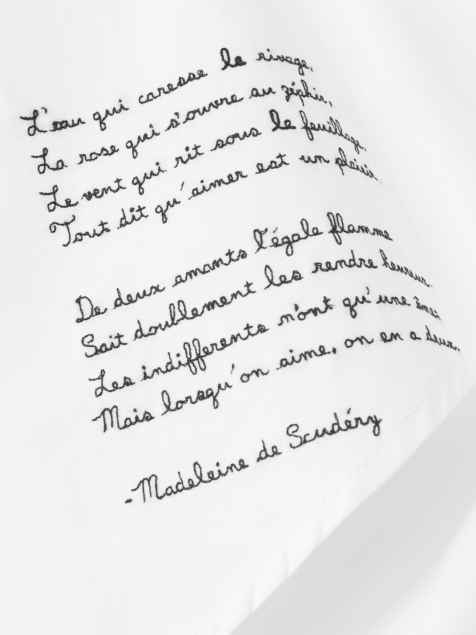 Poem embroidered cotton Oxford shirt White - 4