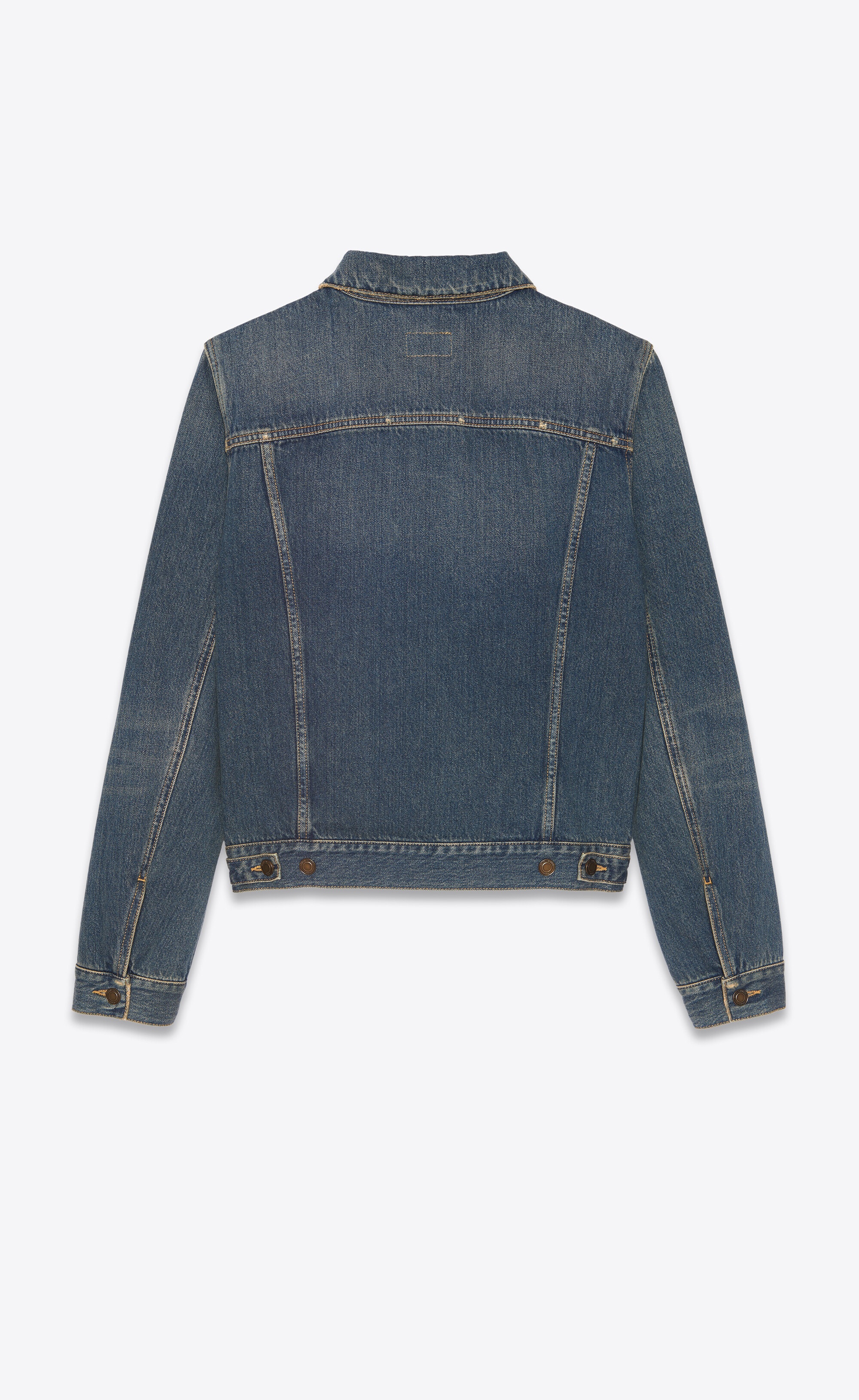 fitted jacket in dark dirty vintage blue denim - 2