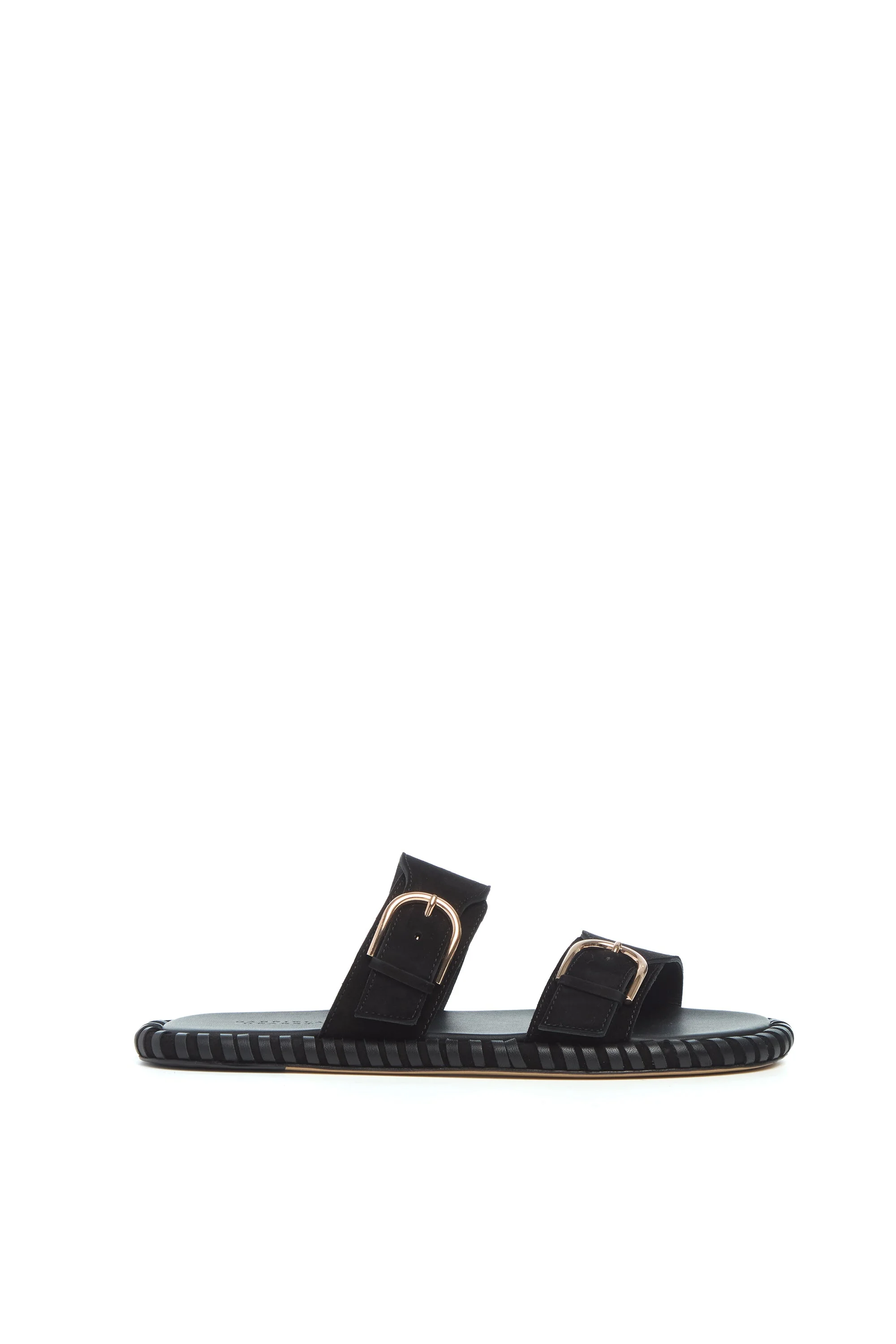 Sage Flat Sandal in Black Suede - 1