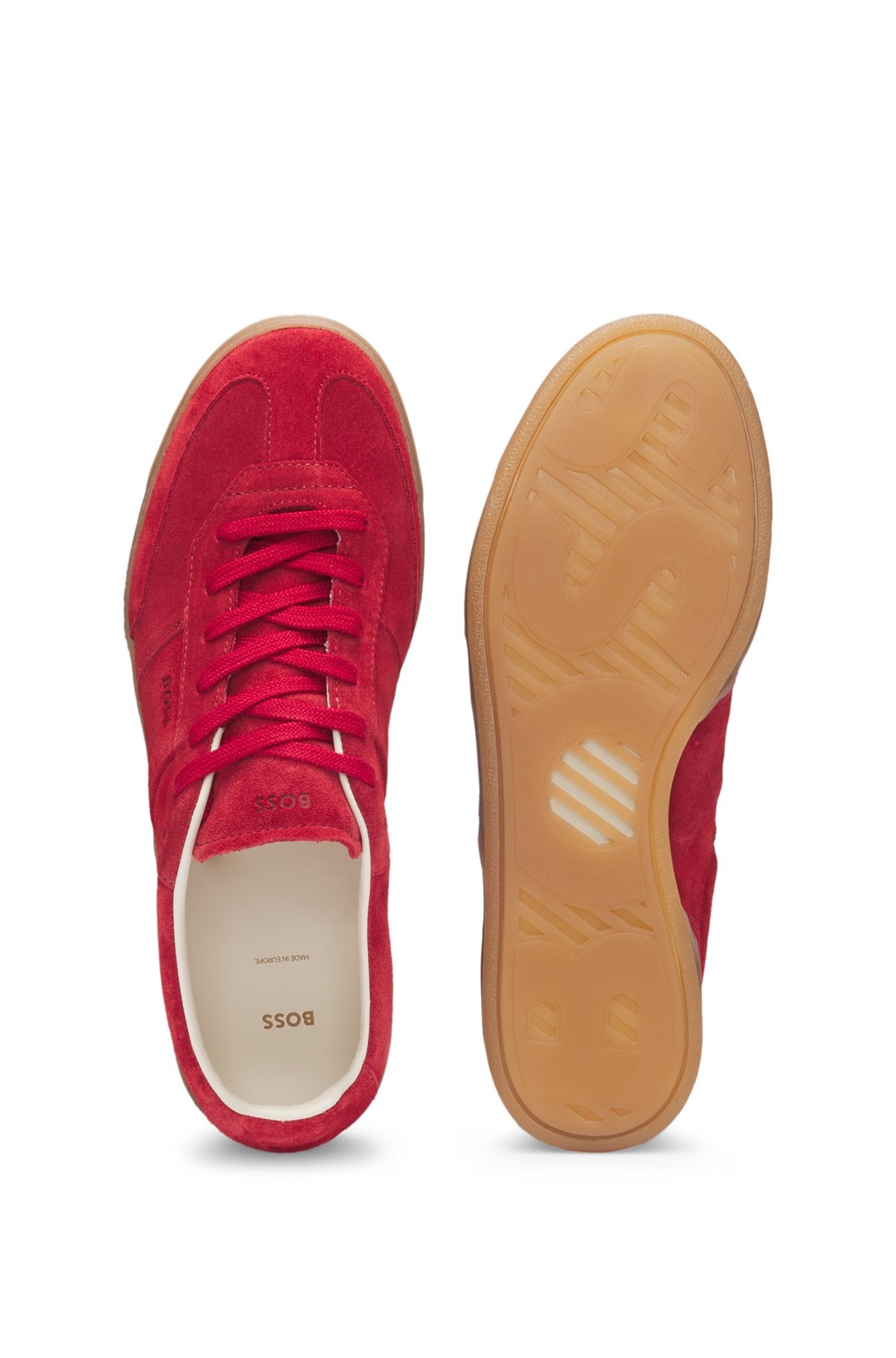 SUEDE LACE-UP TRAINERS WITH LOGO DETAIL - 5