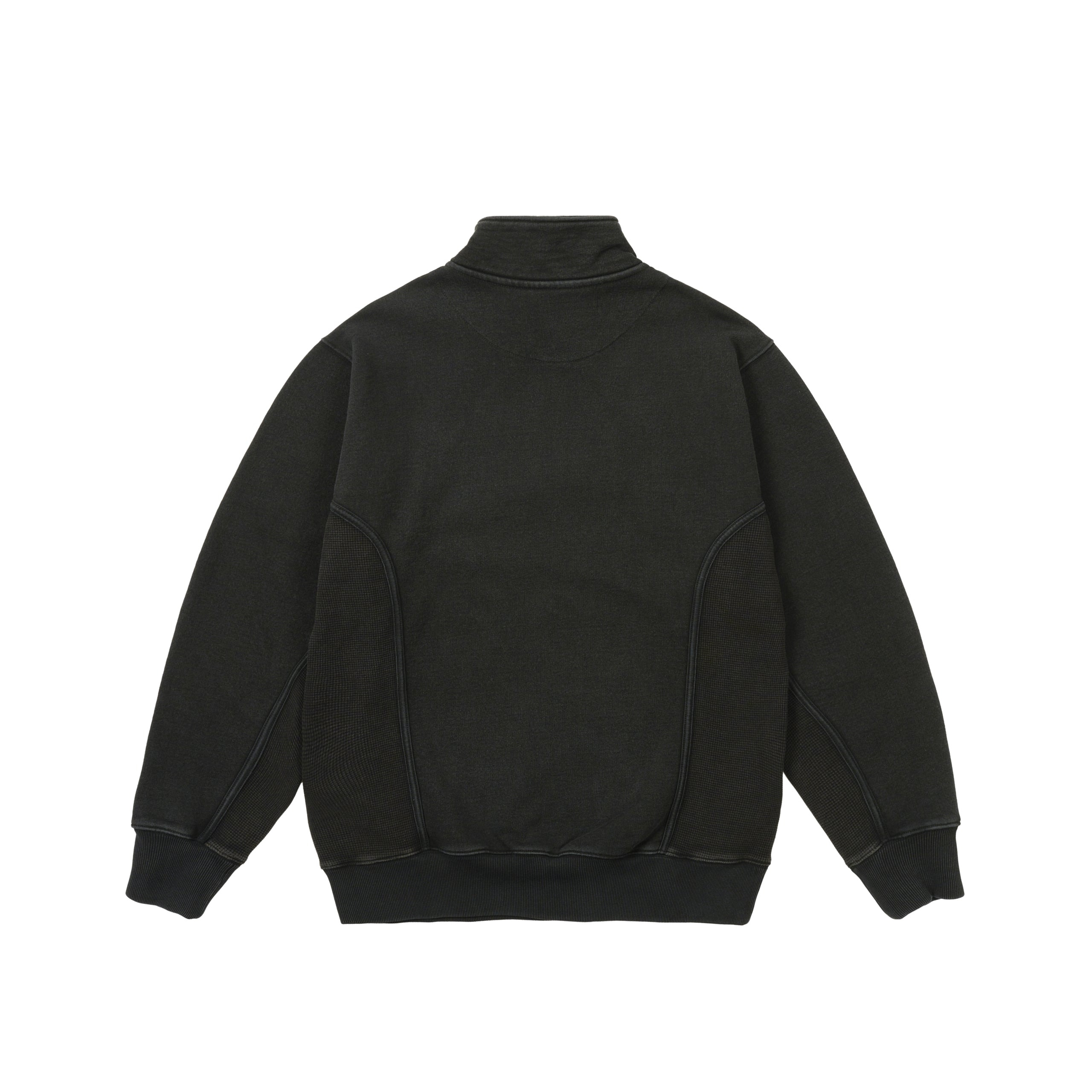 1/4 ZIP WASH OUT FUNNEL BLACK - 2