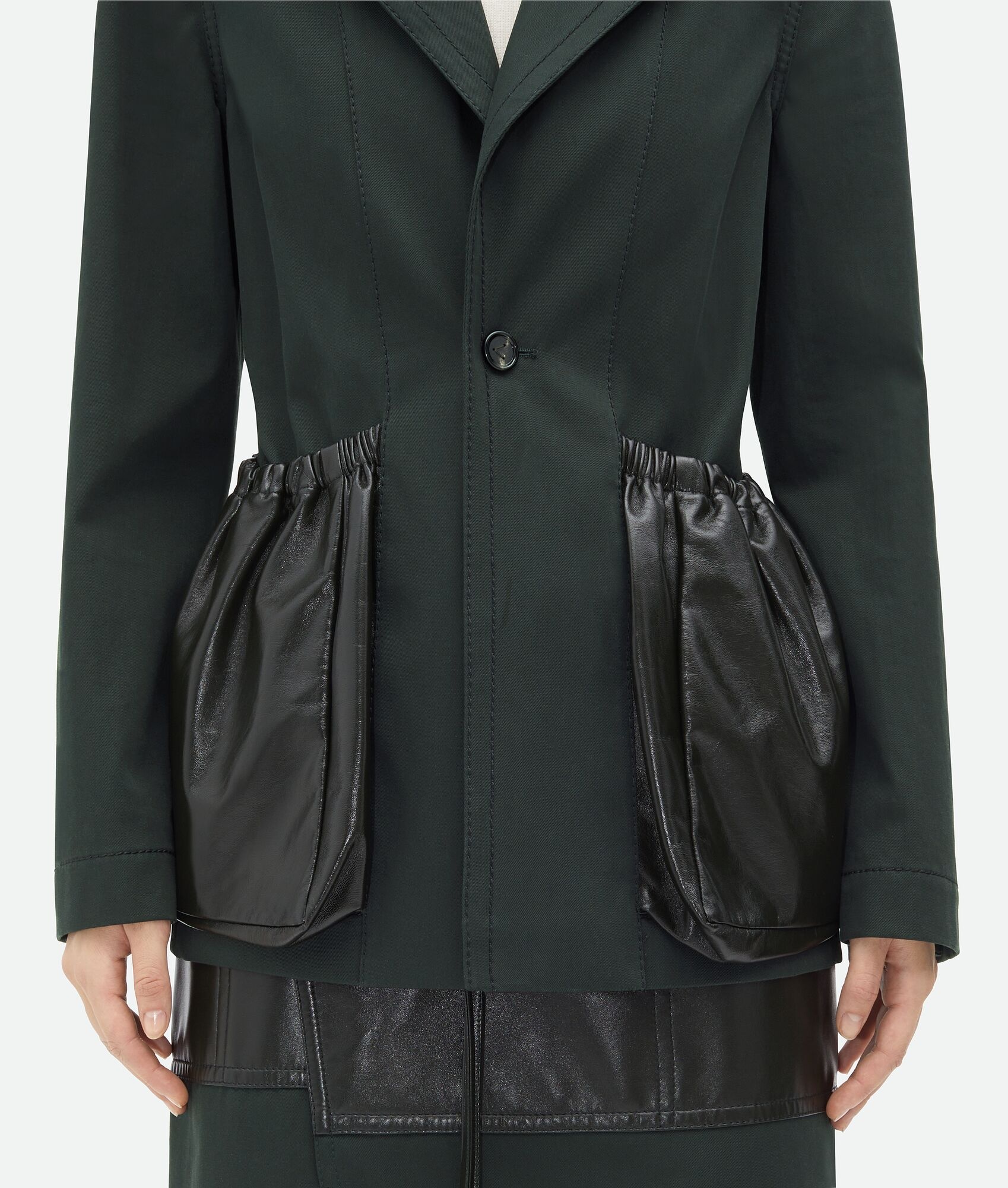 Cotton Twill Jacket With Leather Pockets - 4