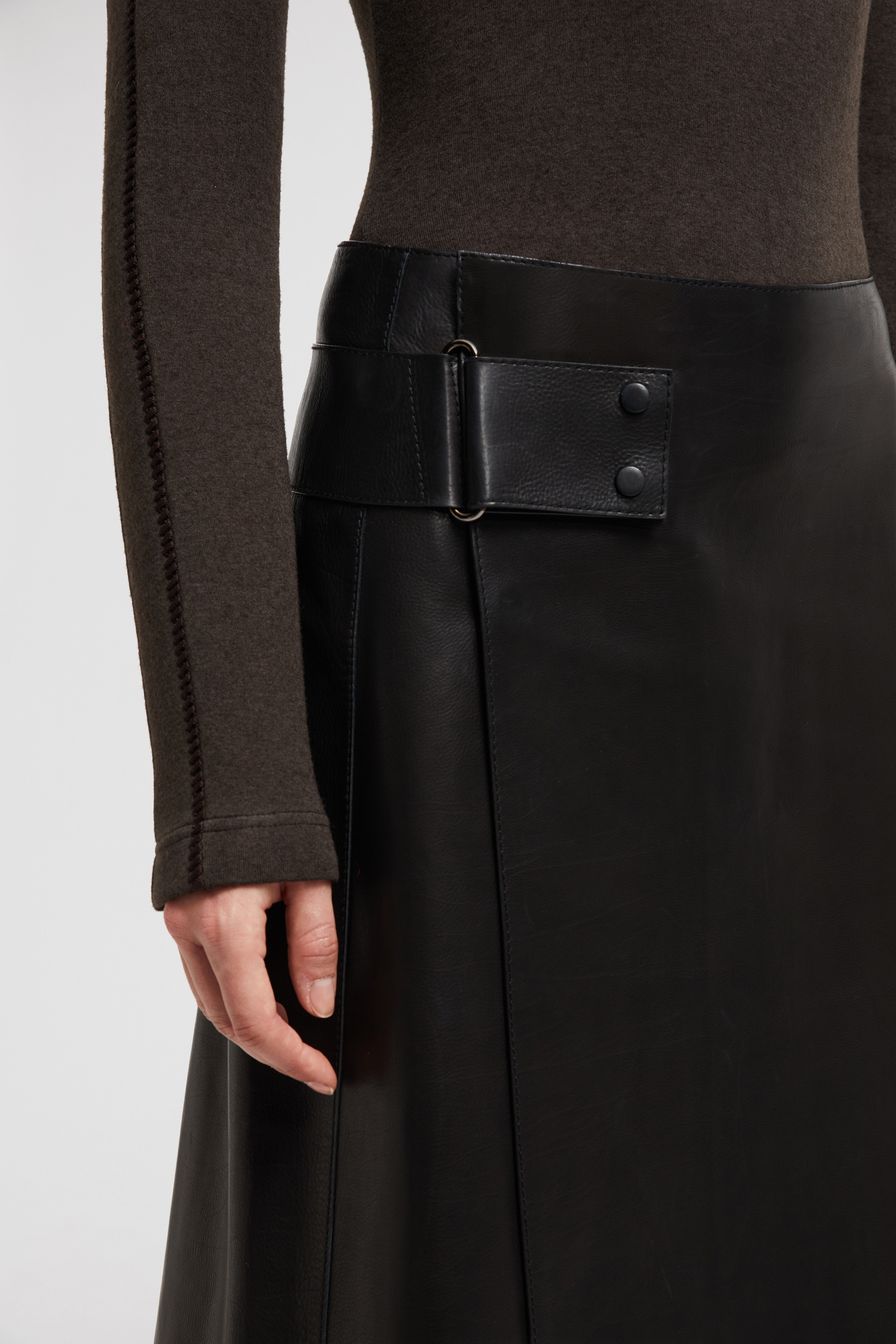 Leather Midi Skirt - 6