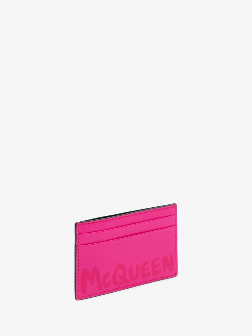 Mcqueen Graffiti Card Holder in Bobby Pink - 2