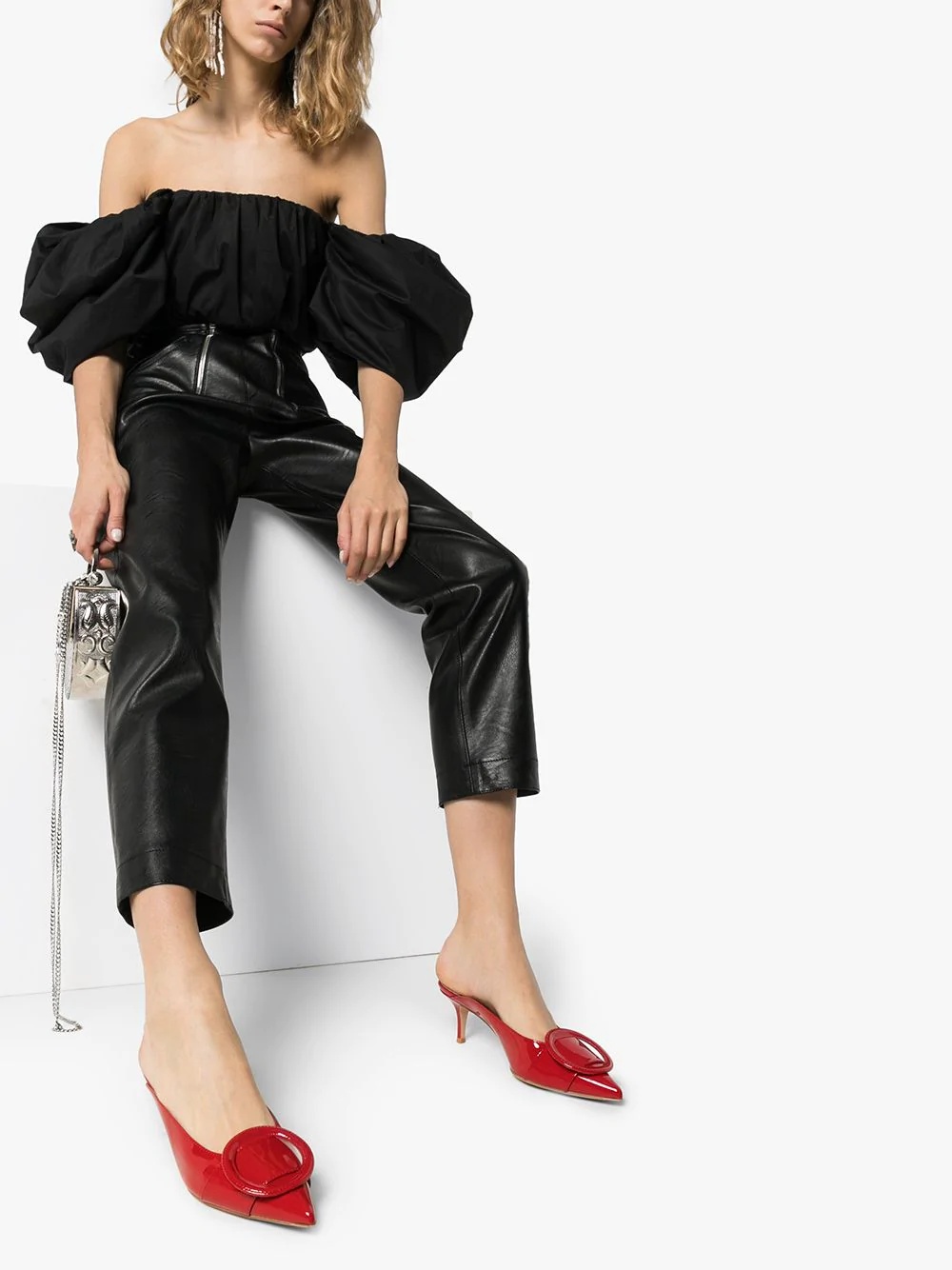 55mm patent-leather mules - 2