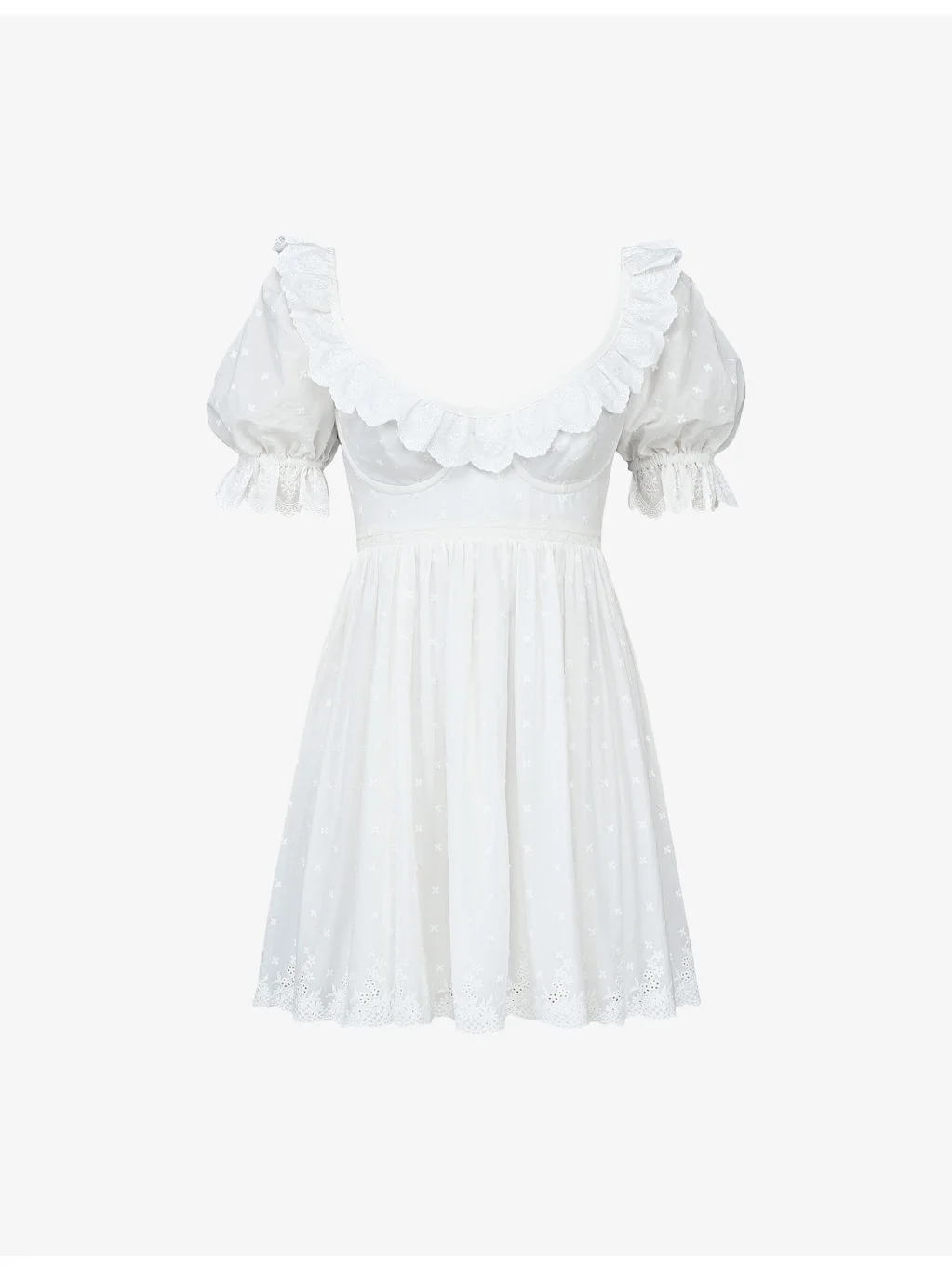 Maisie Broderie-Anglaise Cotton Mini Dress - 1