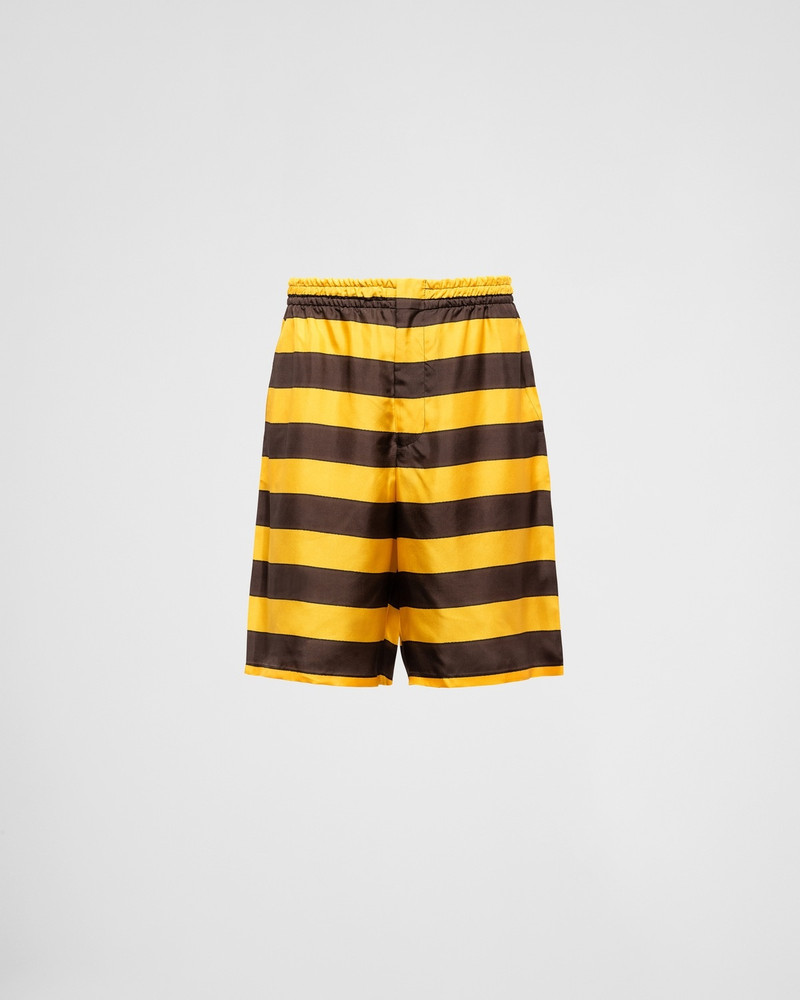 Printed silk Bermuda shorts 1