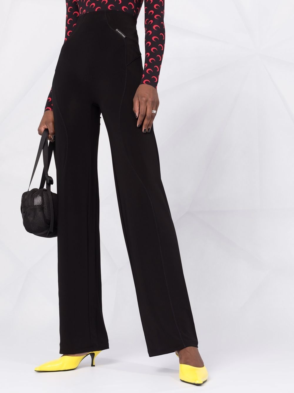 high-waisted graphic-detail pants - 5