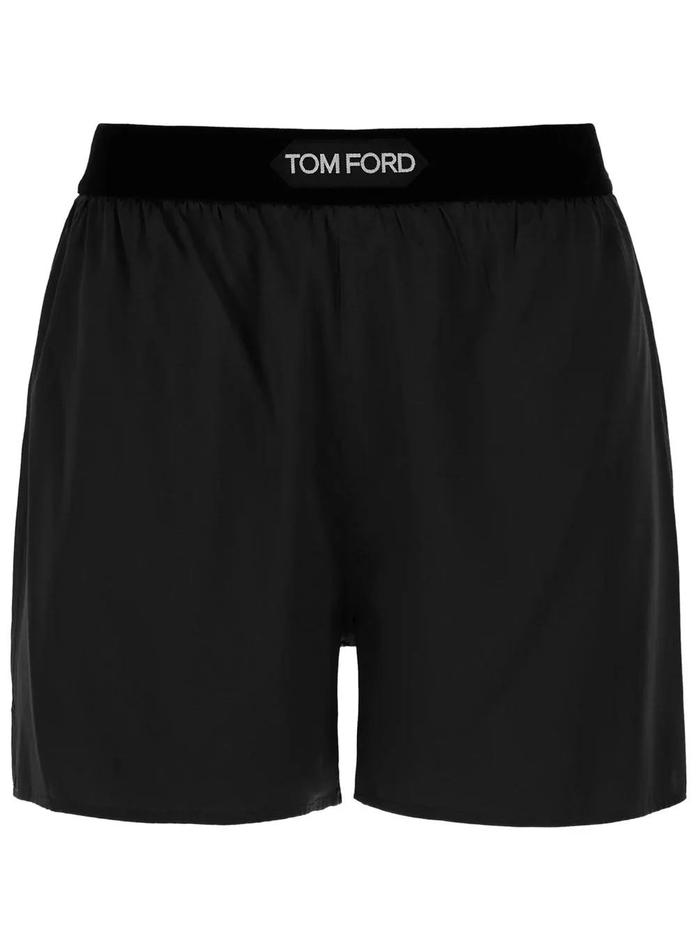 SILK SHORTS WITH VELVET BAND - 1