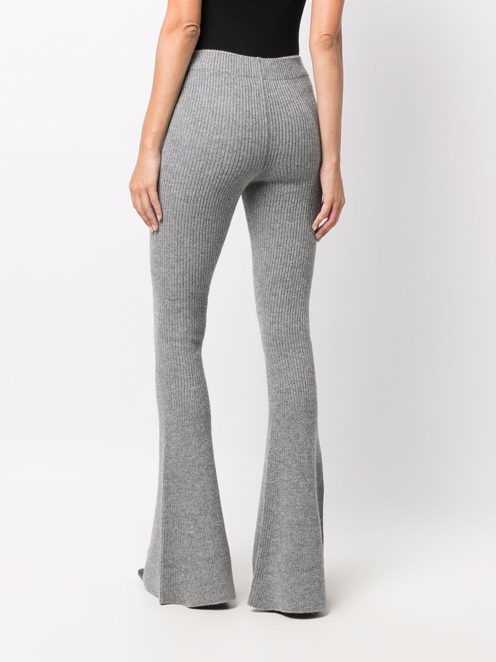 ribbed-knit flared trousers - 4