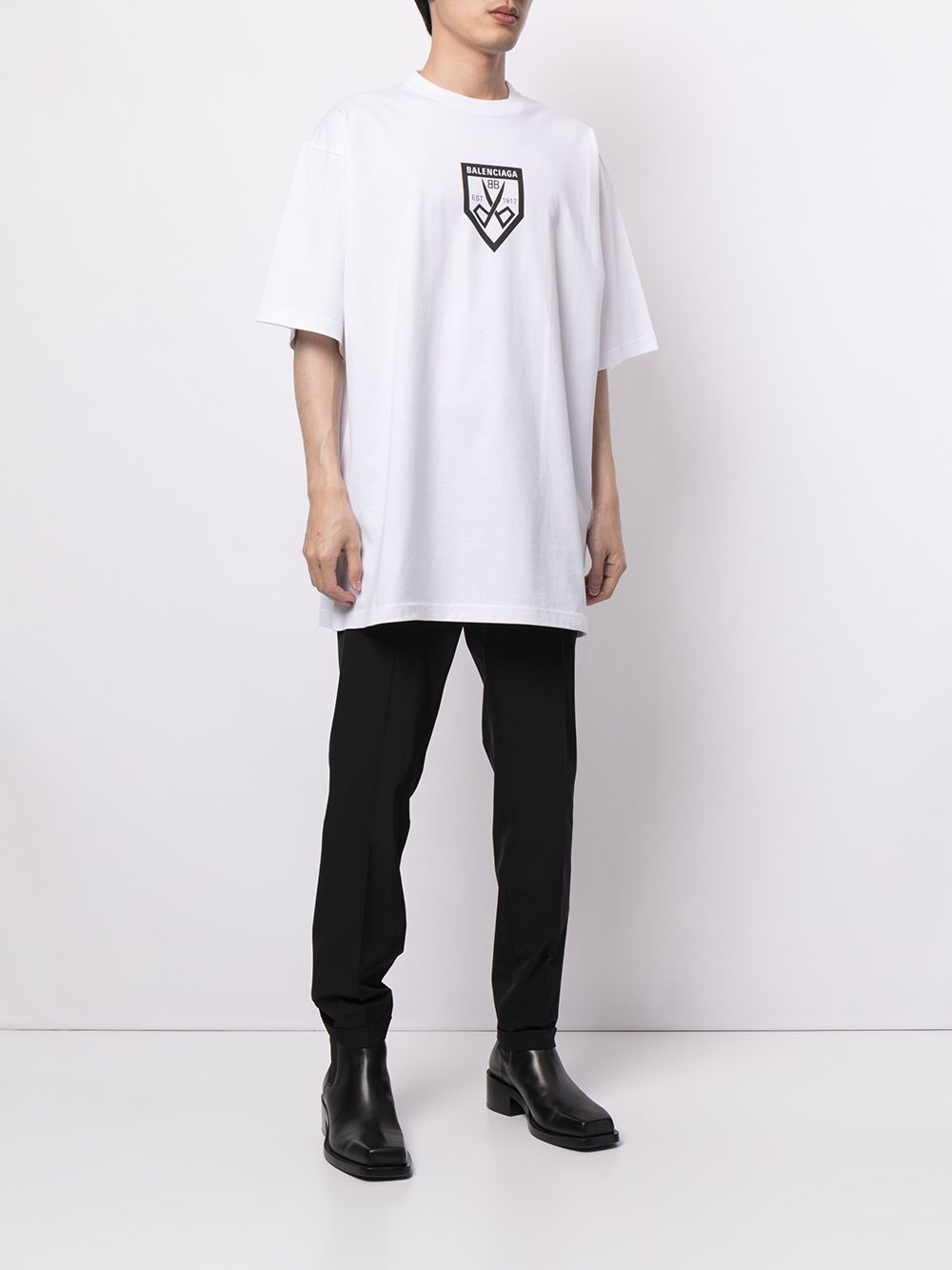 logo-print oversized T-shirt - 4