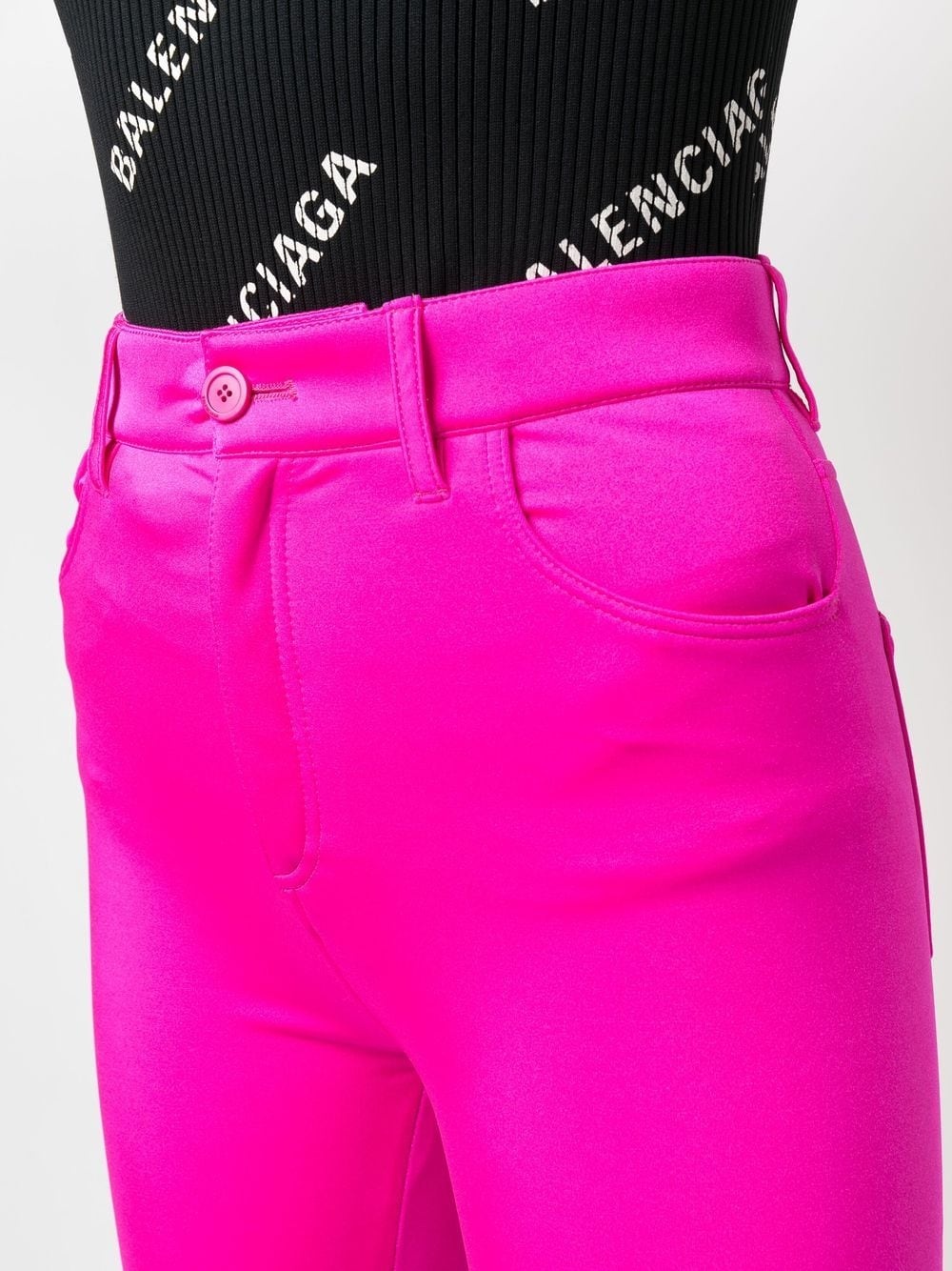 Satin Stretch high-waisted pants - 5