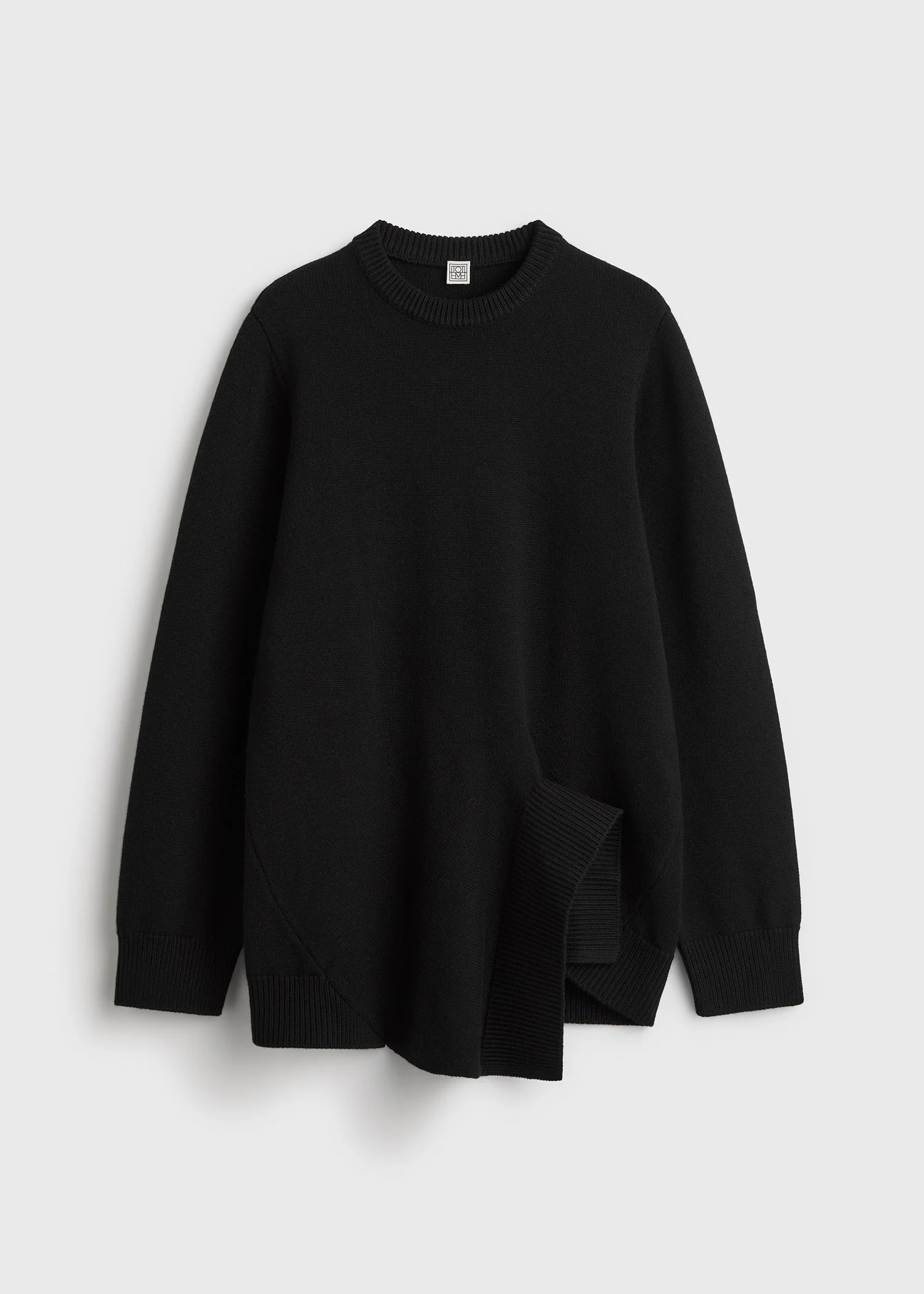 Asymmetric cashmere knit black - 1