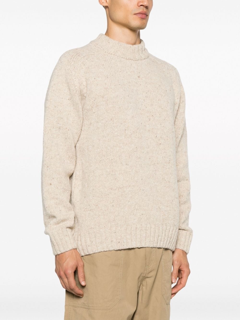 mock-neck knitted jumper - 3