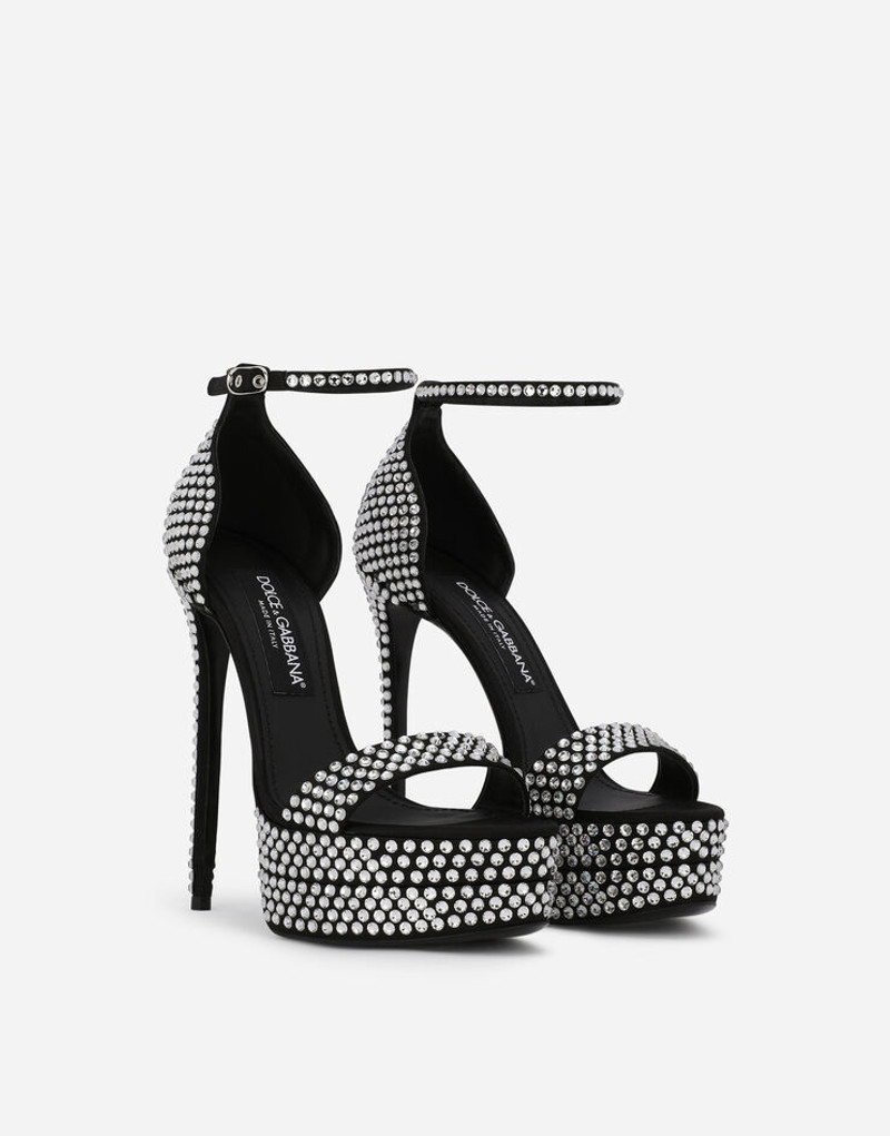 Dolce & Gabbana Satin platform sandals with fusible rhinestones outlook