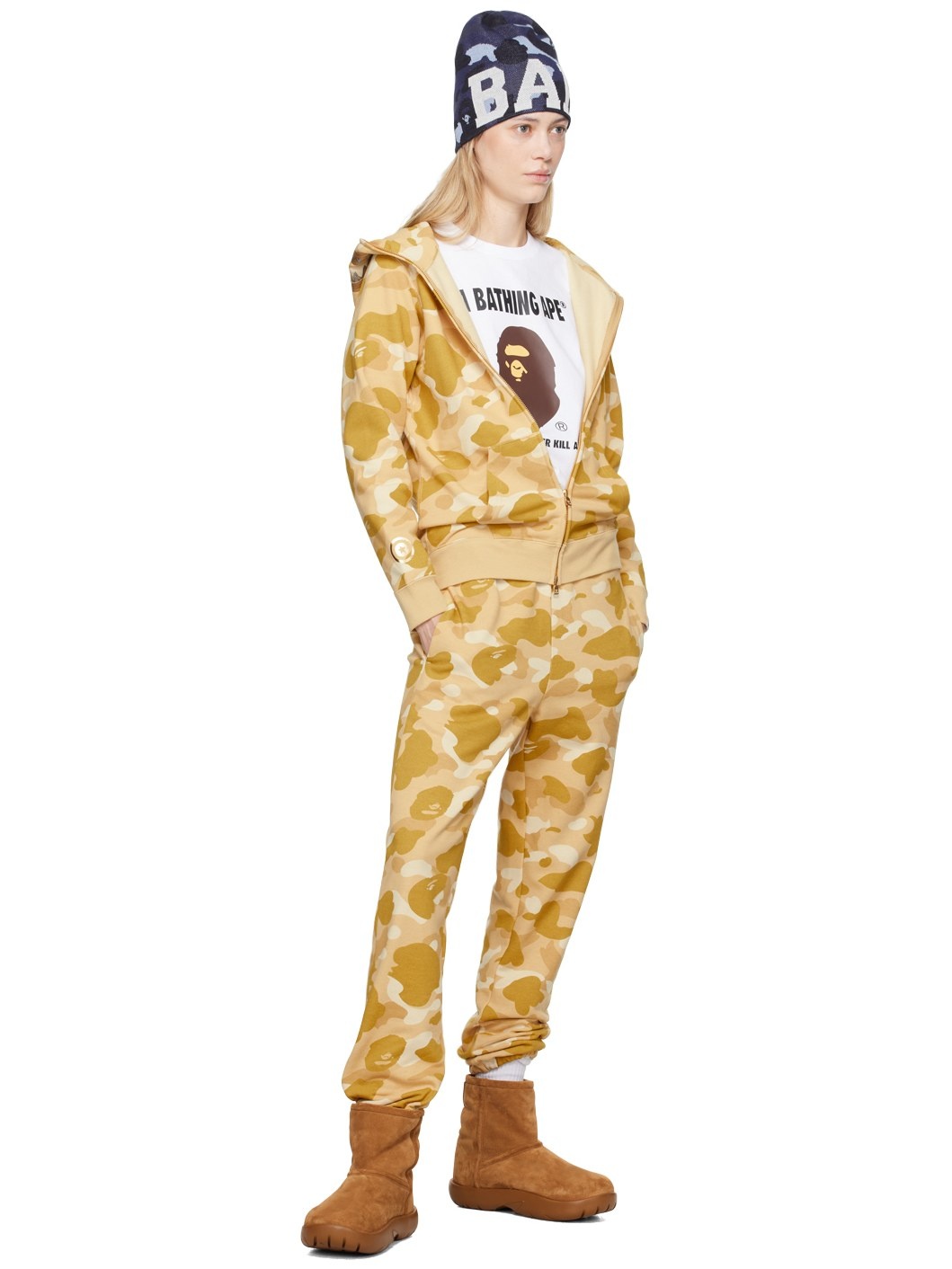 Yellow Color Camo Sweatpants - 4