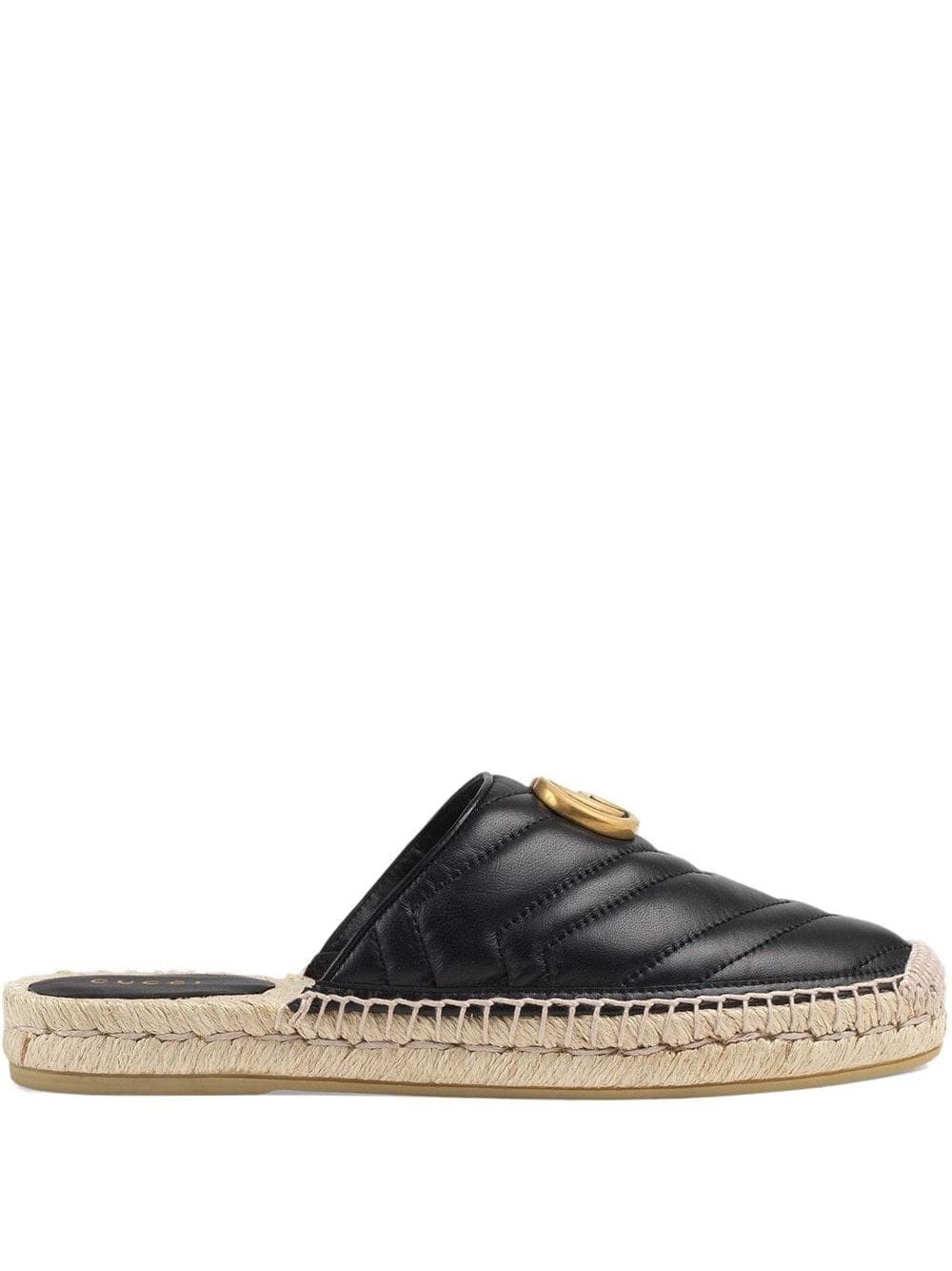 Leather espadrille with Double G - 1