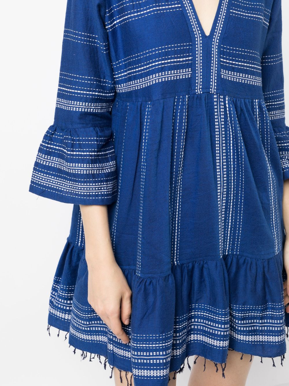 frayed-hem cotton dress - 5