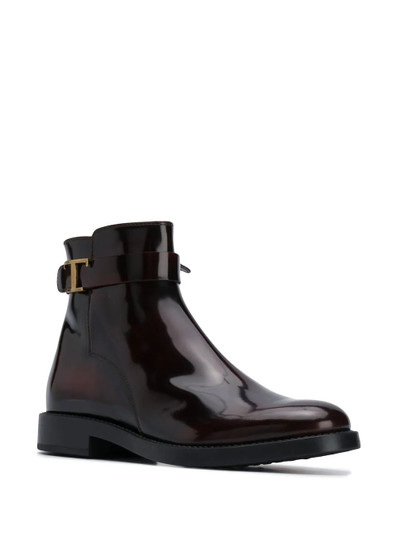 Tod's T logo plaque leather boots outlook