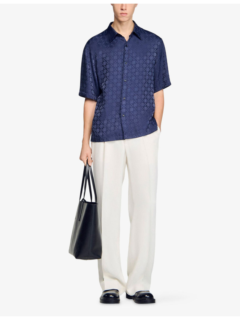 Sandro Square-Cross Short-Sleeve Woven Shirt outlook