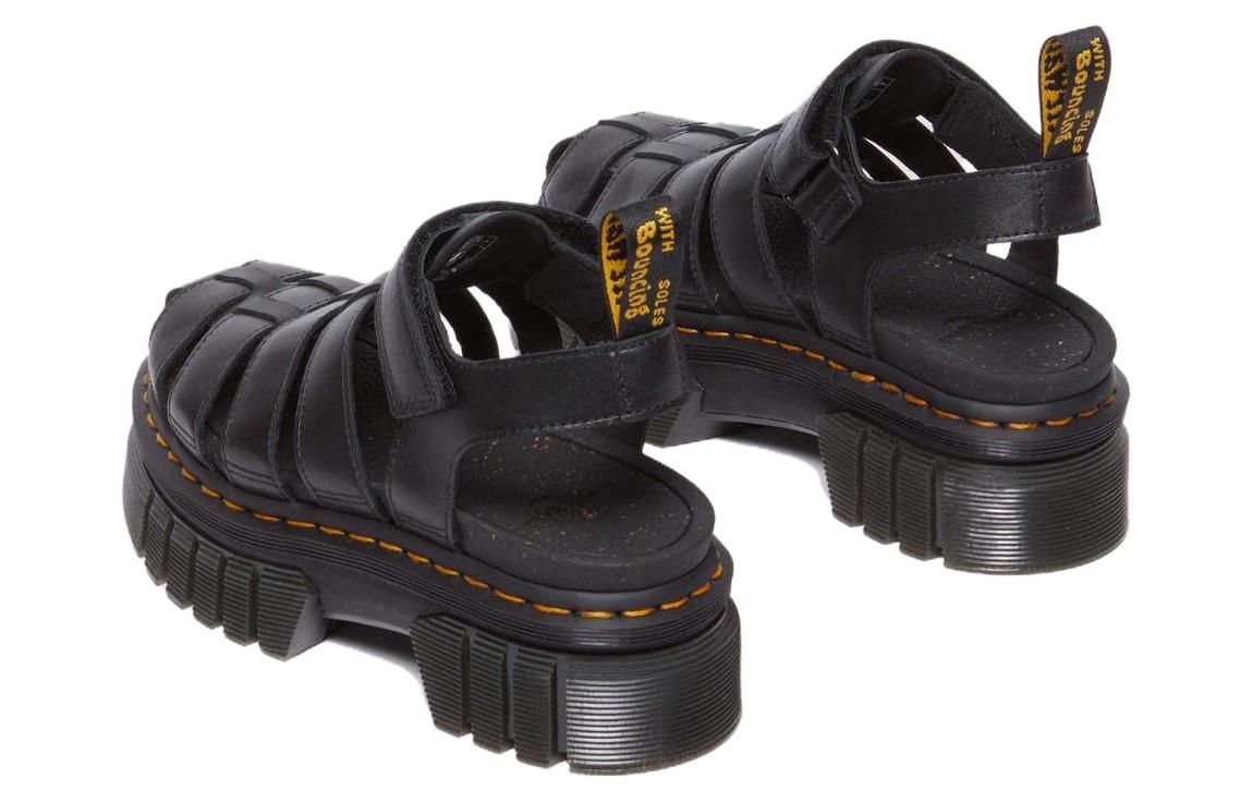 (WMNS) Dr. Martens Ricki Cage Leather Sandals 'Black' 31549001 - 4