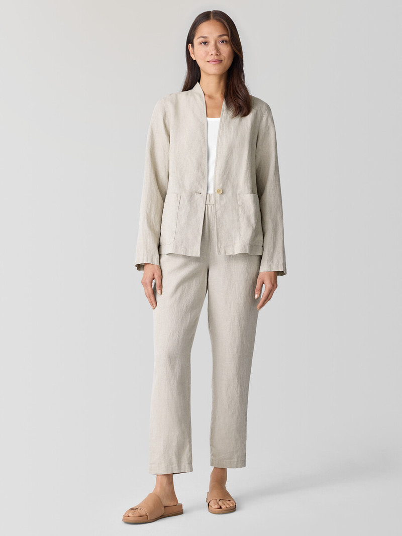 Organic Linen High Collar Jacket 3