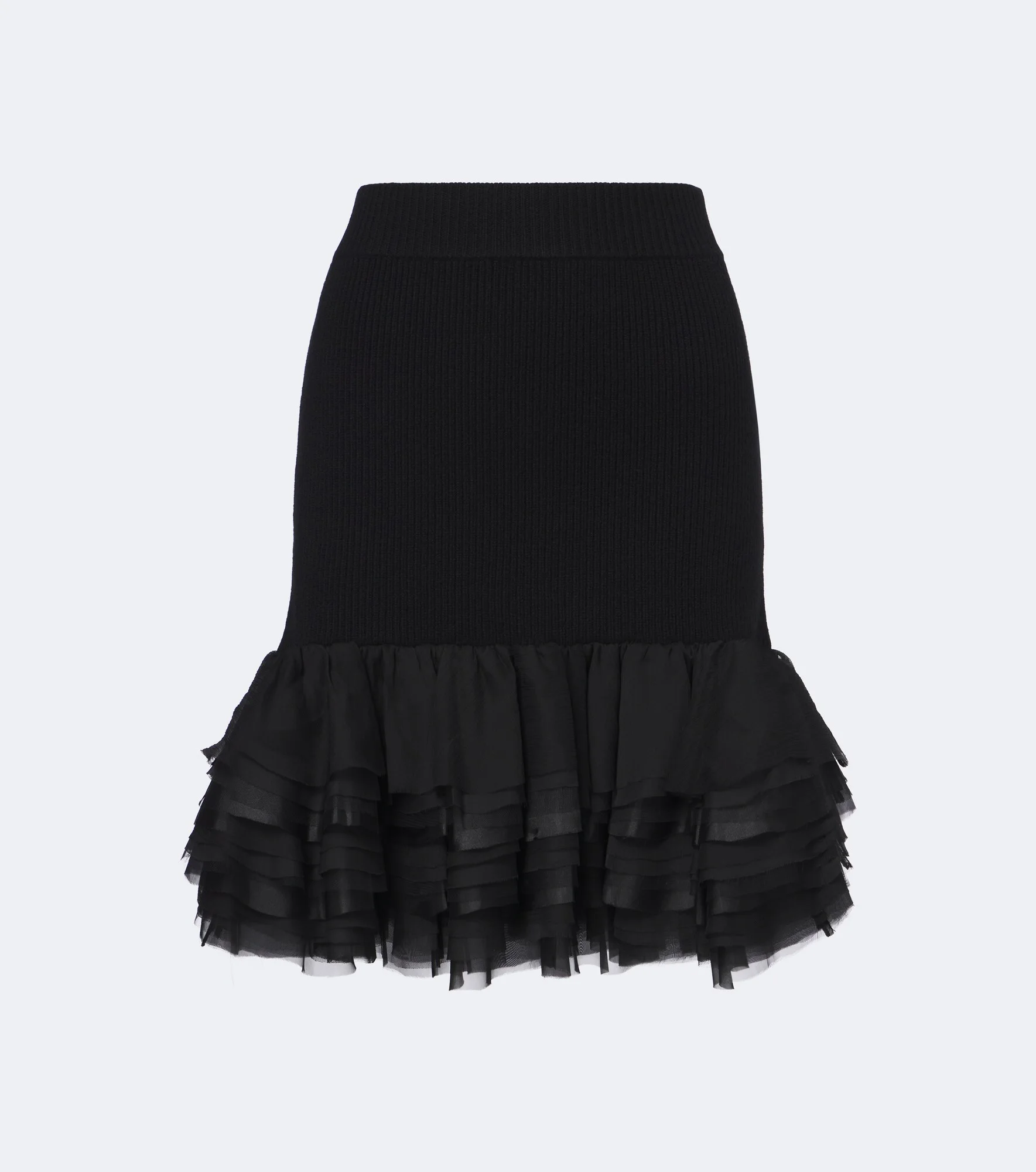 Ruffled wool and cashmere miniskirt - 1