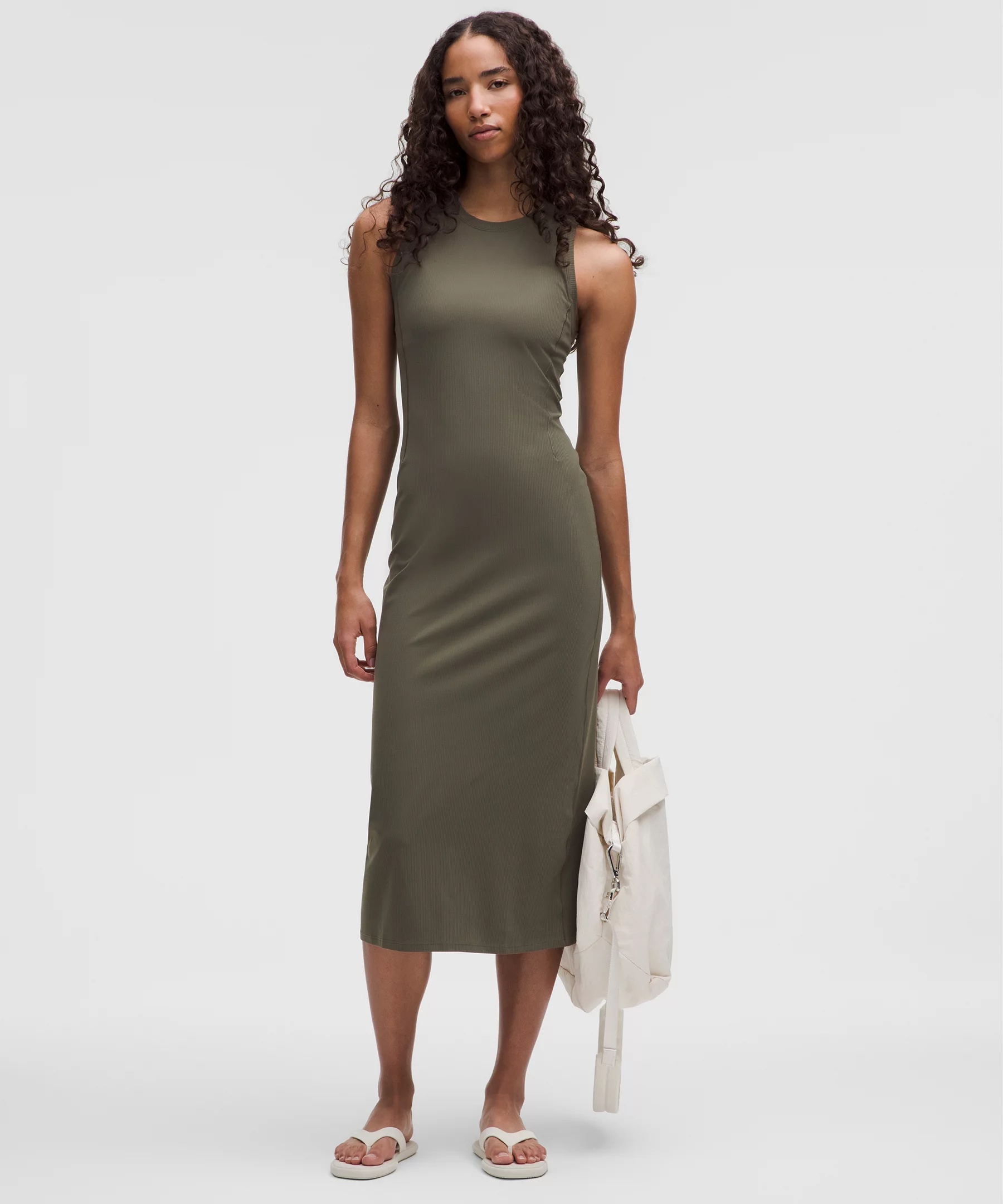 All Aligned Ribbed Midi Dress - 1