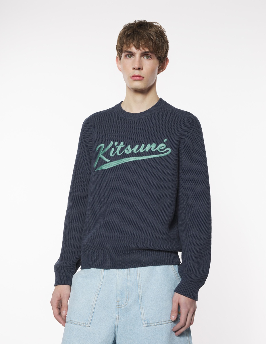 KITSUNE VARSITY EMBROIDERED MESH JUMPER - 3
