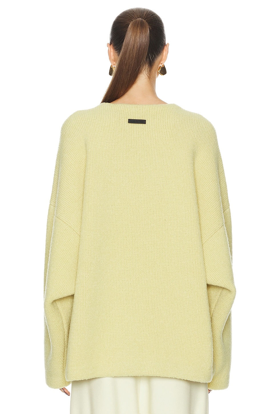 Virgin Wool Boucle Straight Neck Relaxed Sweater - 4