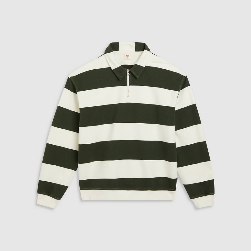 QUARTER ZIP COLLAR CREWNECK SWEATSHIRT 1