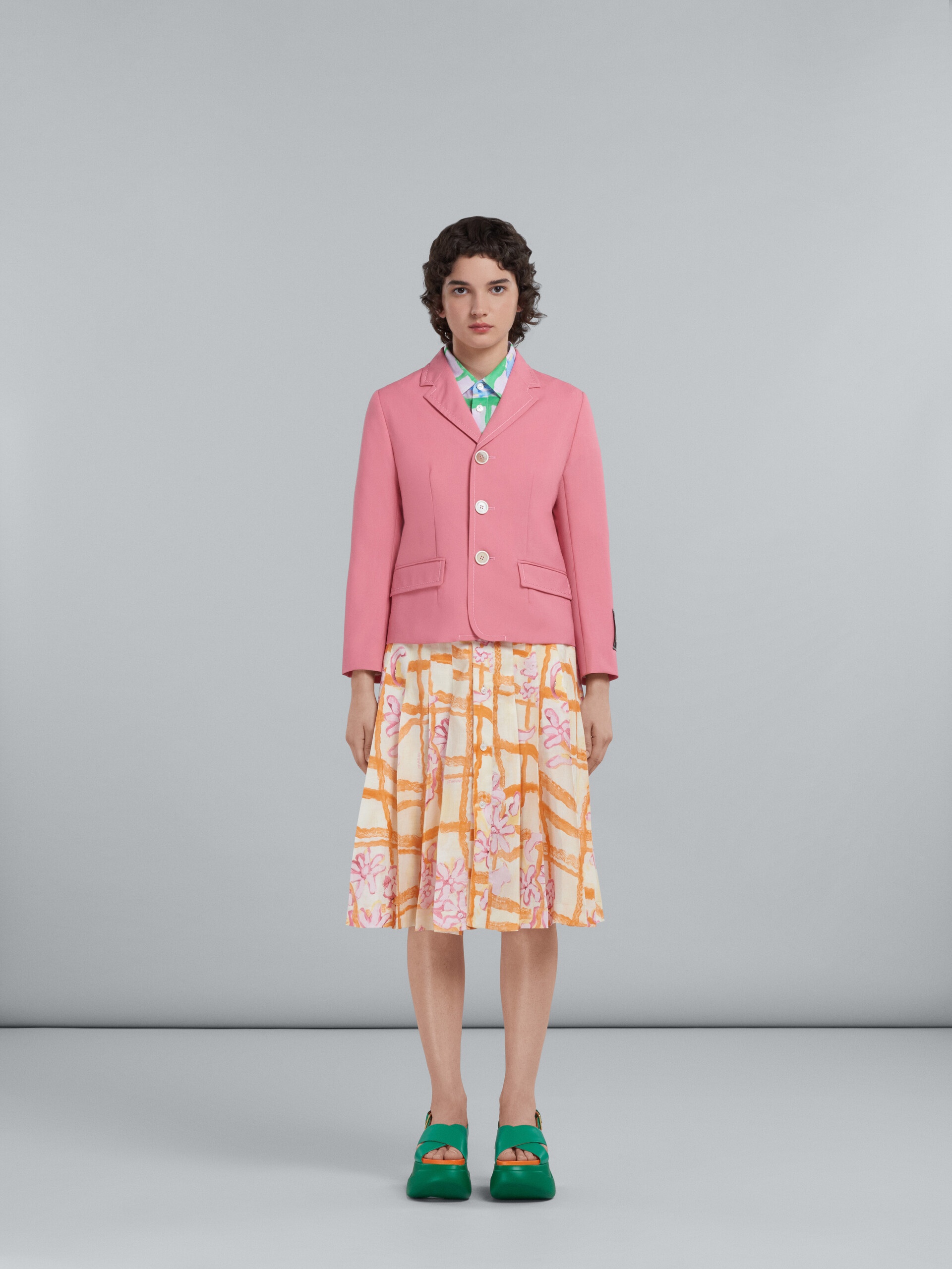 BABY PINK BABY JACKET IN TROPICAL WOOL - 2