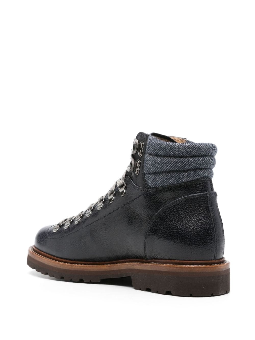 lace-up leather ankle boots - 3