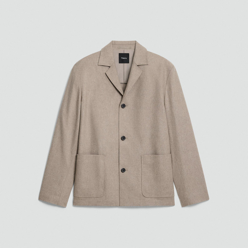 Three-Button Blazer in Cashmere-Blend Flannel 1