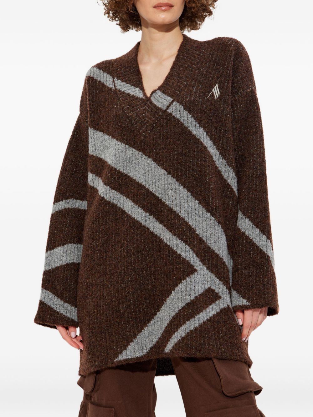 diagonal-stripe sweater - 3