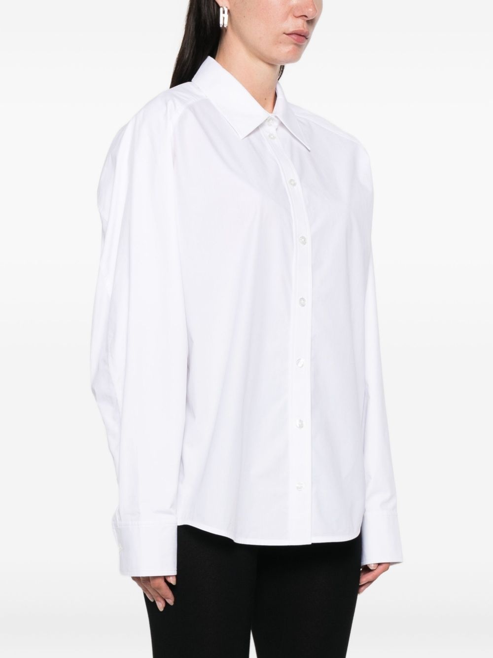 oversized-collar cotton shirt - 3