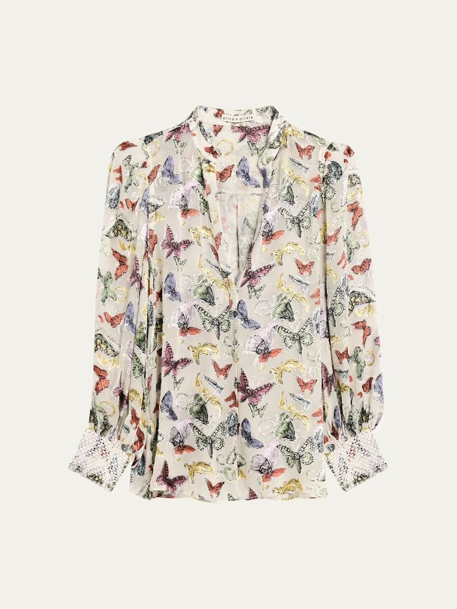 Sheila Butterfly-Print Blouse - 1