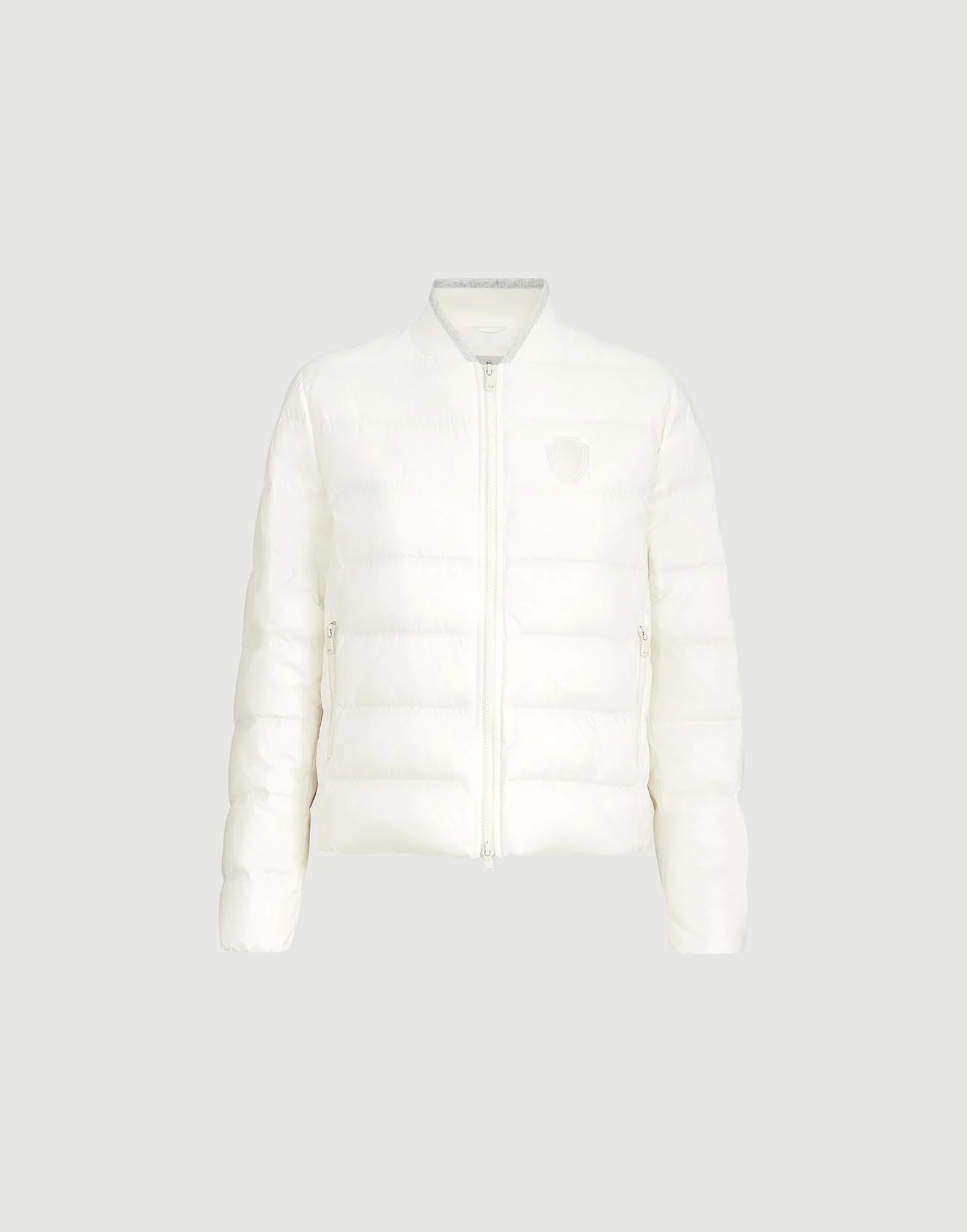 Water-resistant matte nylon down jacket with logo - 1