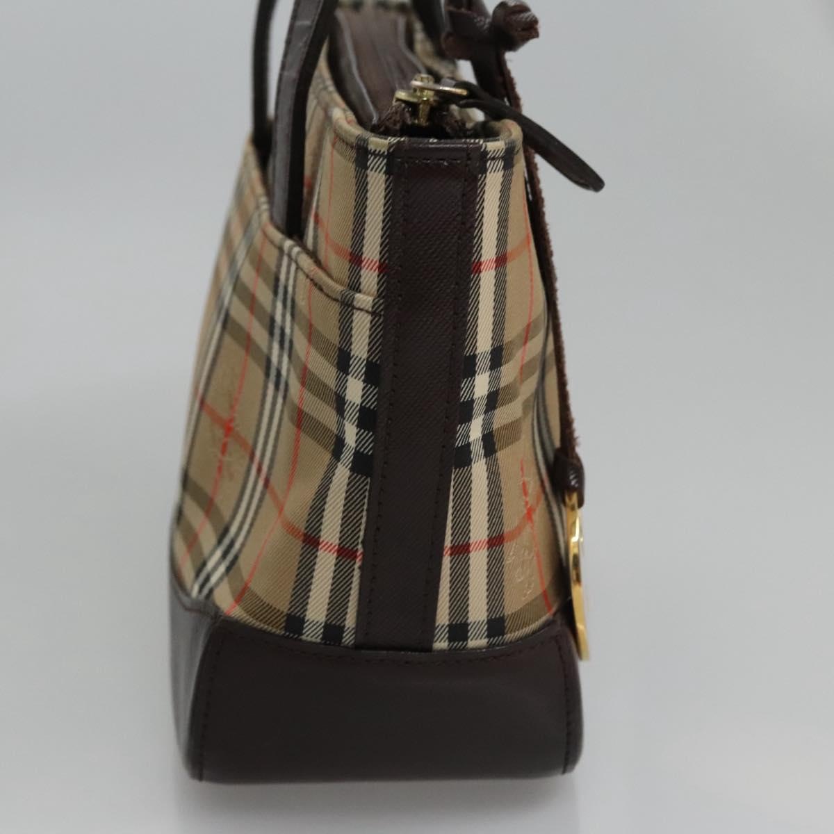 Burberry Nova Check Hand Bag Canvas Beige Brown - 3