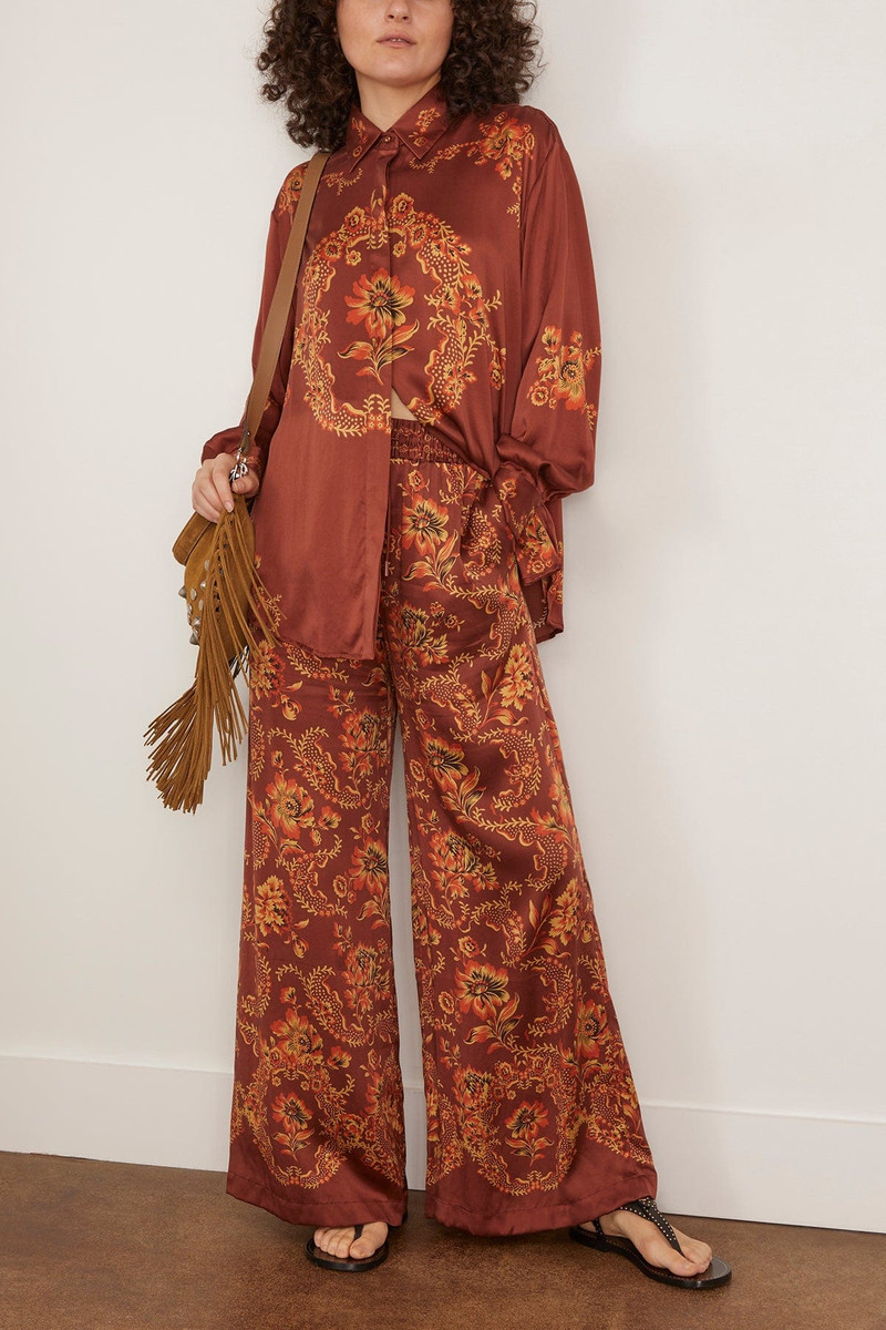 ALÉMAIS Seraphina Silk Shirt in Burgundy outlook