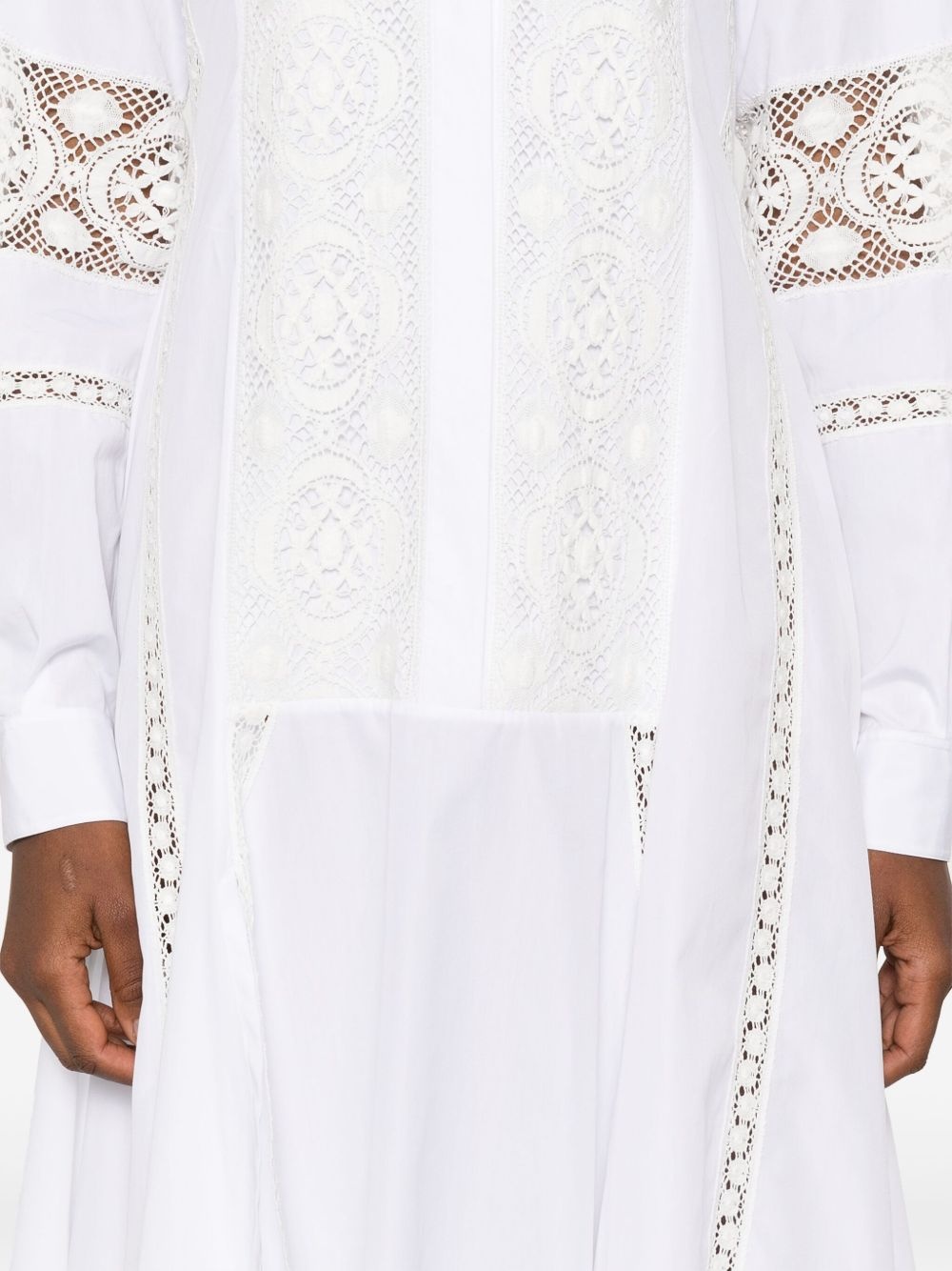 lace-panelling midi dress - 5