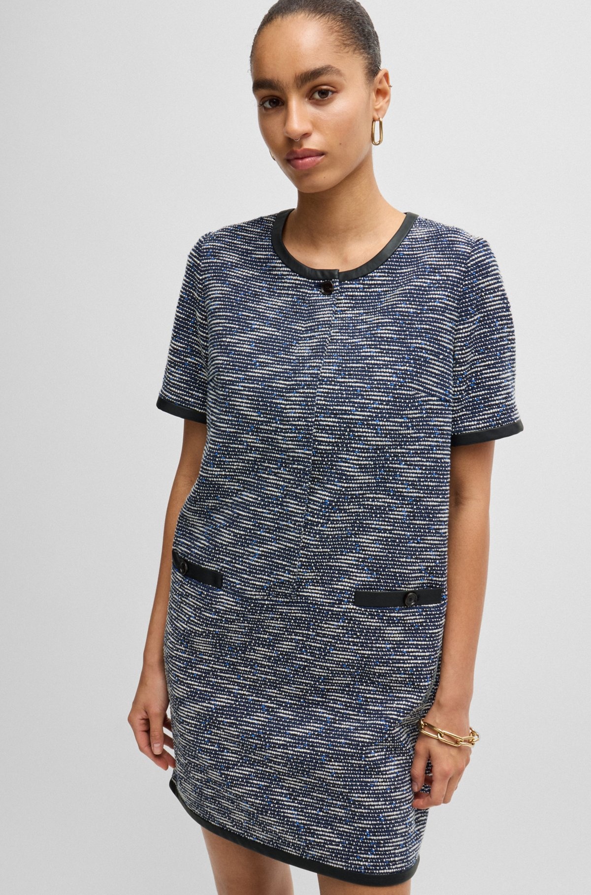 RELAXED-FIT DRESS IN TWEED - 5