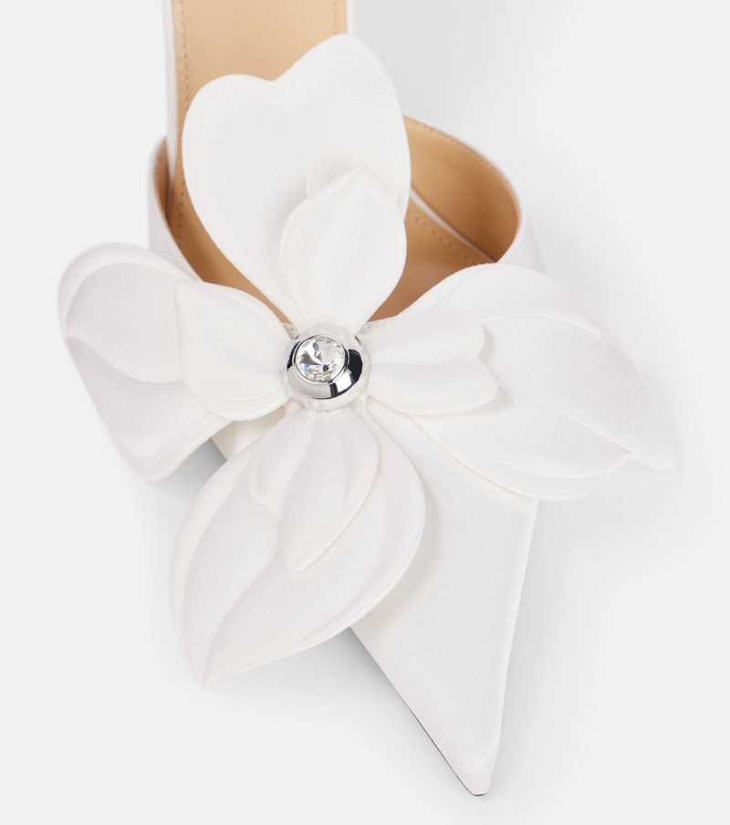 Orchid 95 floral-appliqué slingback pumps 5