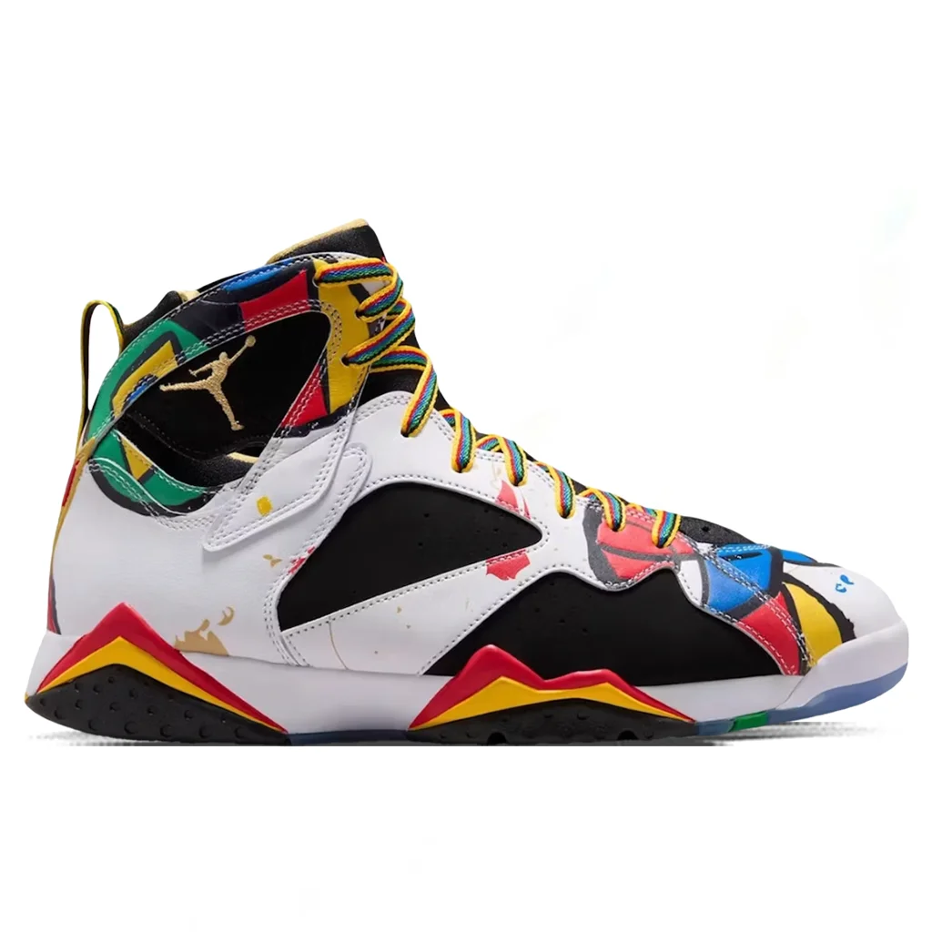 AIR JORDAN 7 RETRO 'MIRÓ' - WHITE/METALLIC GOLD/SPORT RED - 1