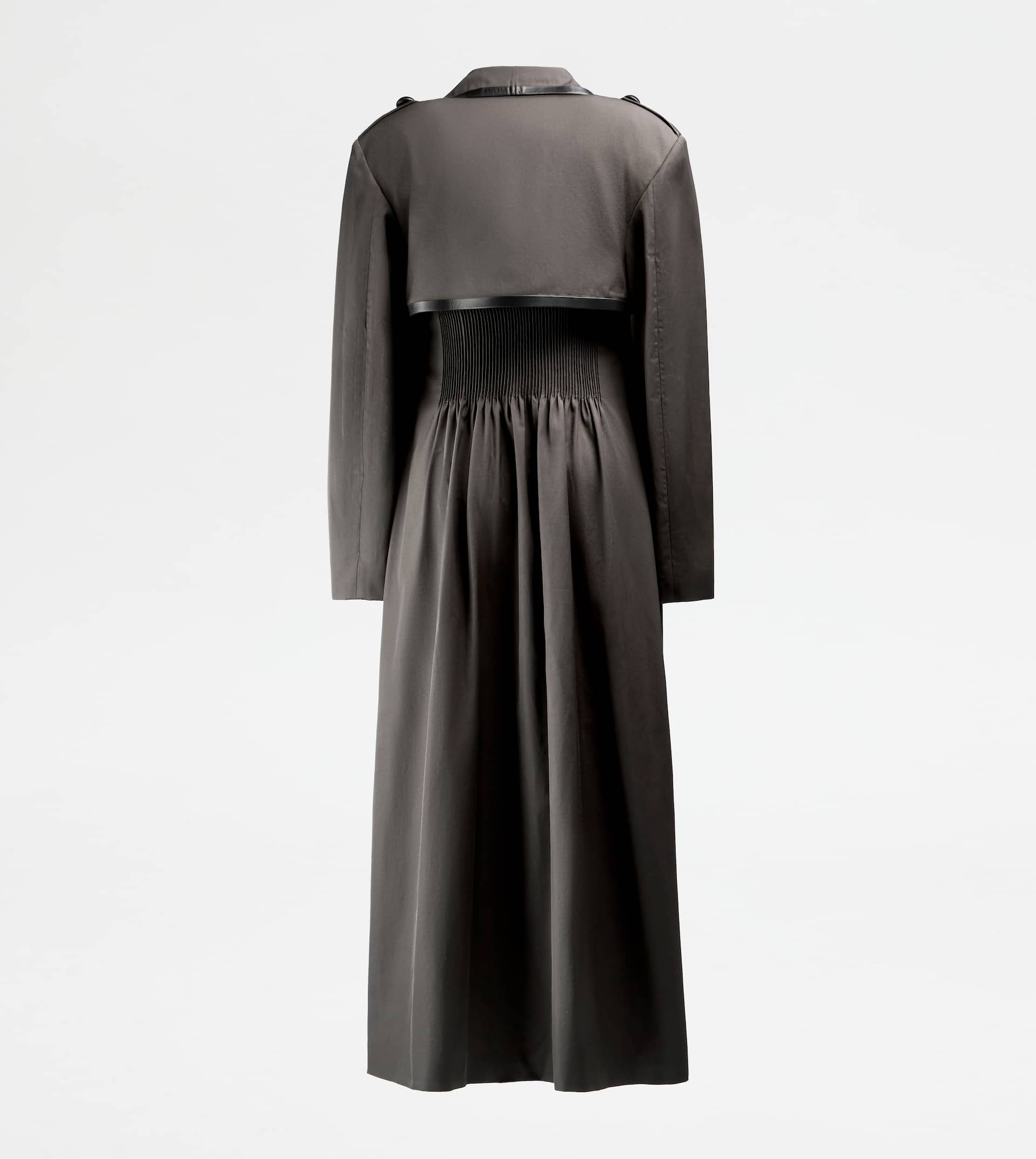 TRENCH COAT WITH LEATHER INSERTS - GREEN - 8